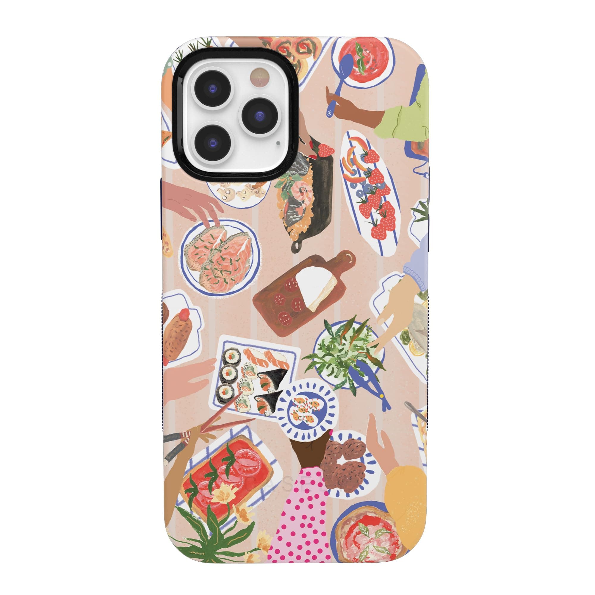 Casely iPhone 12 Pro Max Case | Picnic Party | Painted Collage | Compatible with MagSafe | Bold Protective Design