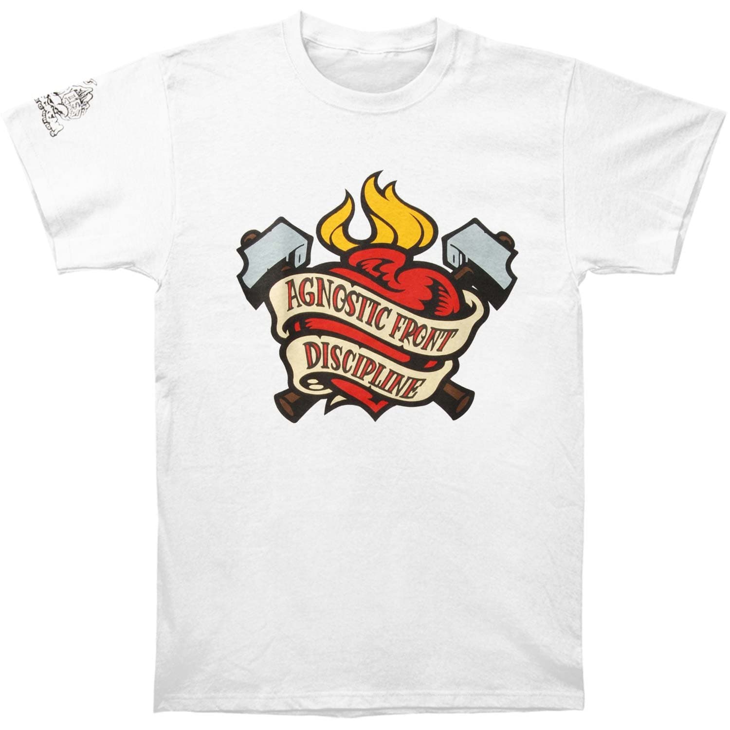 Agnostic Front Men's Working Class Heroes T-Shirt Medium White