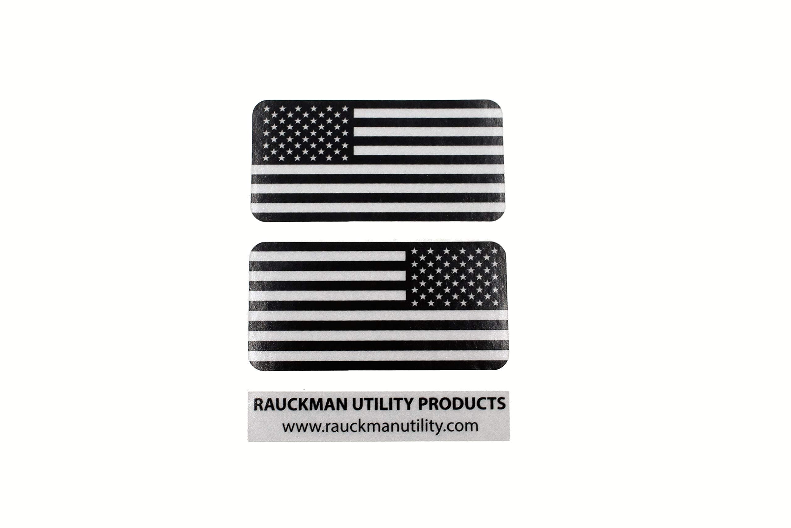 Black Ops Reflective USA Flag Hard Hat Stickers - Engineer Grade - 1" x 2" - QTY 2 - MADE IN THE USA