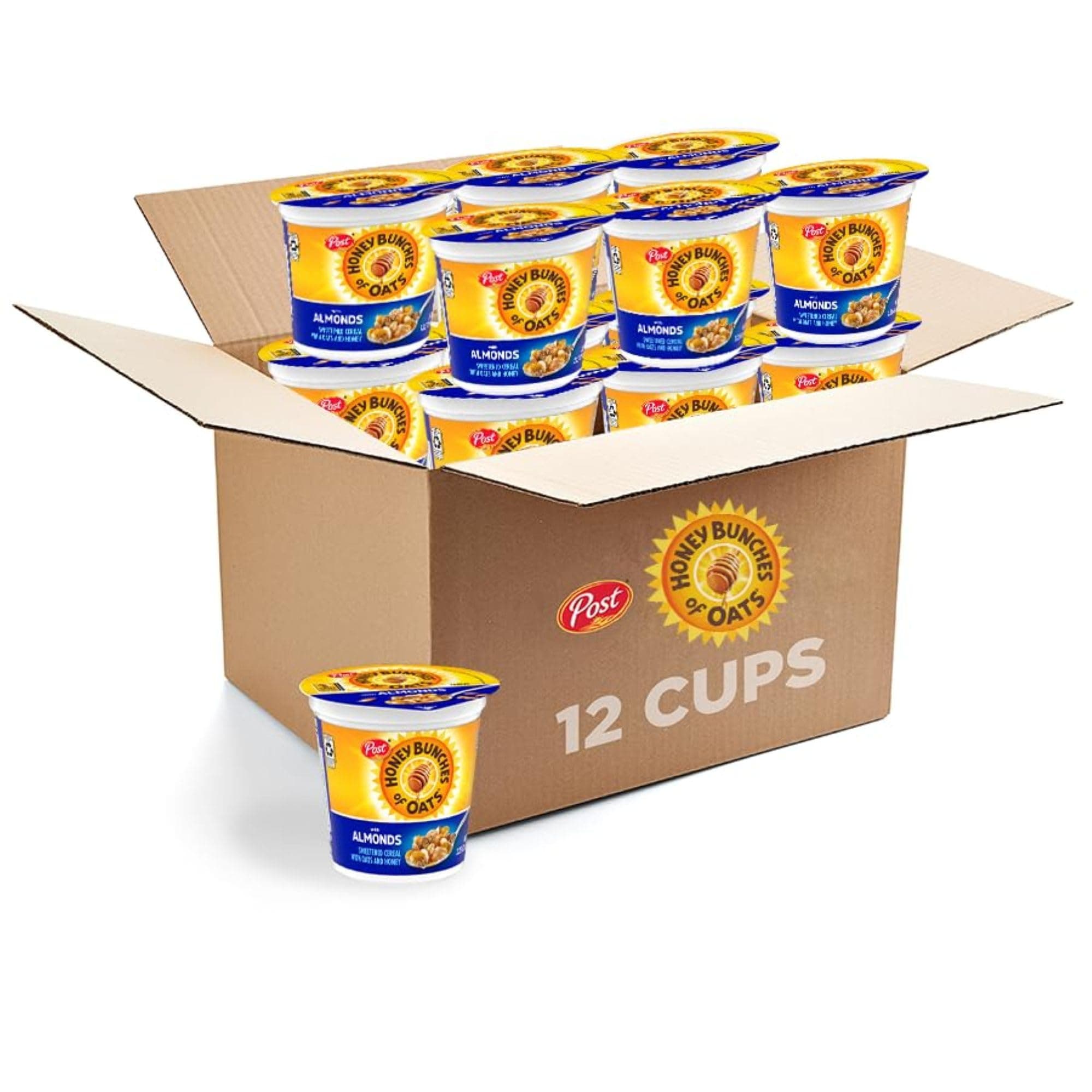 - with Almonds Breakfast Cereal Cup with Oat and Granola Clusters, Individual Cereal Cup, On-The-Go Breakfast, 2.25 oz Cup (Pack of 12)