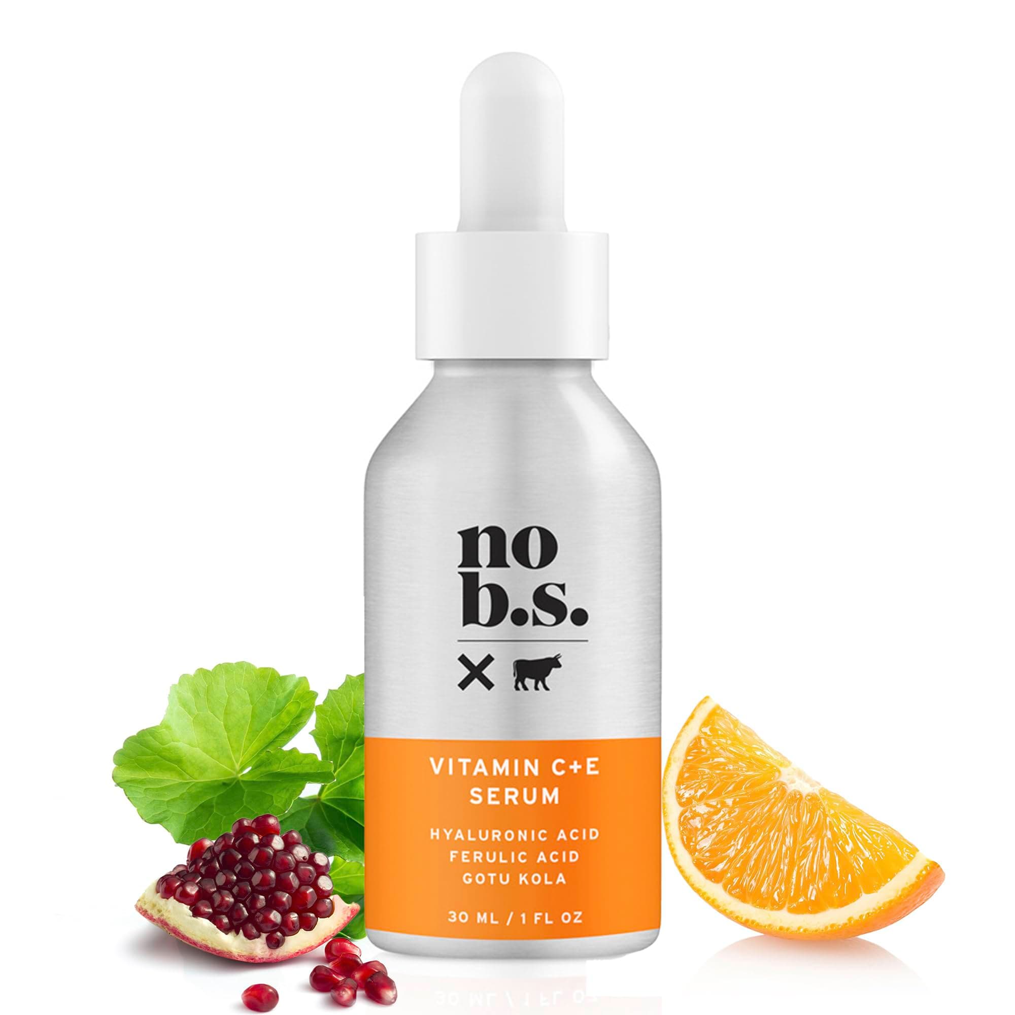 NO B. S. NO BAD STUFF No B. S. Vitamin C Serum For Face - Potent & Clean Skin Care. No Hype. No Fads. Pure C + E with Hyaluronic Acid Serum. (Full Size)