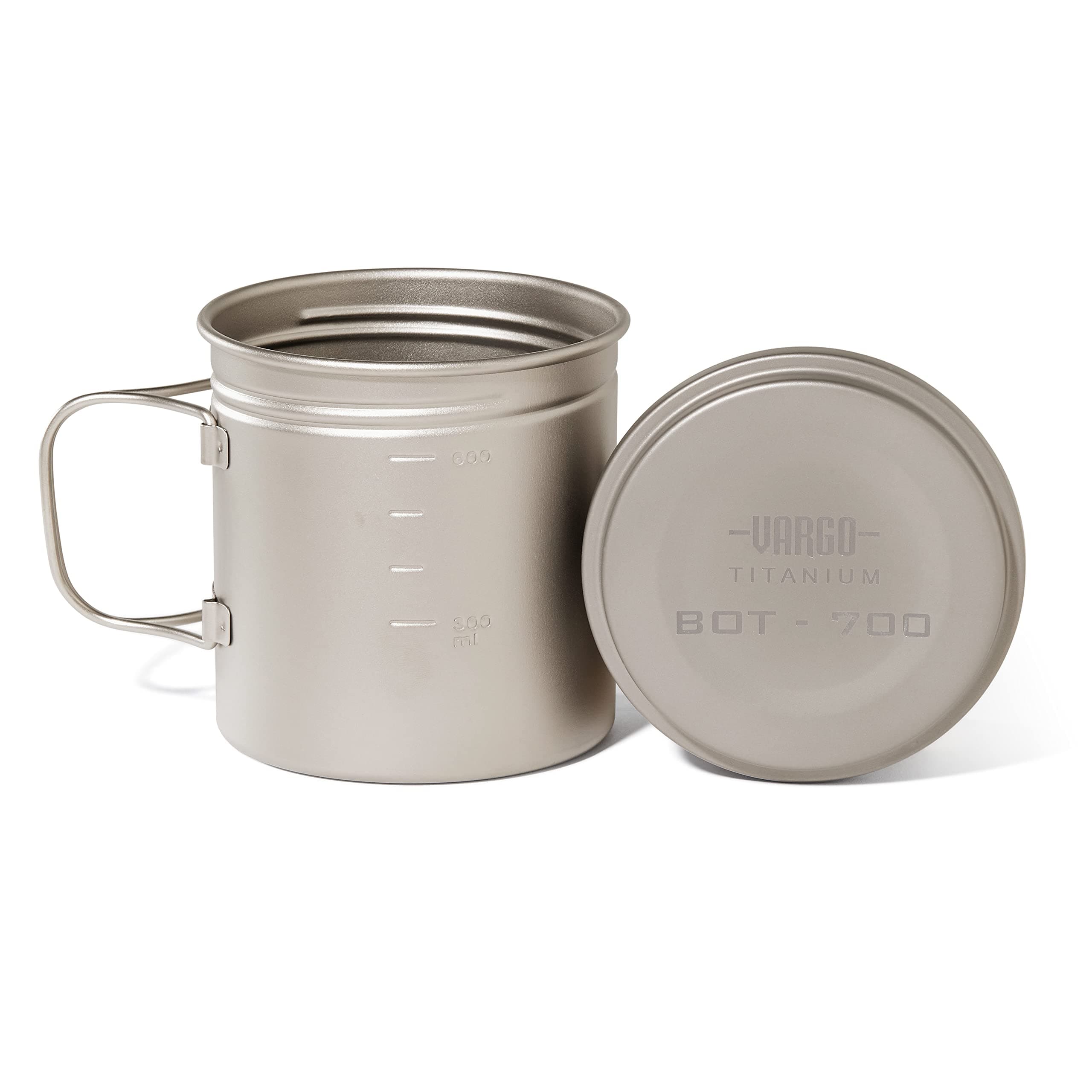 Vargo Titanium BOT Series | Vargo BOT - 700 | Titanium Cooking Pot and Water Bottle with Foldable Handles and Watertight Lid | 700ml (23 oz.)