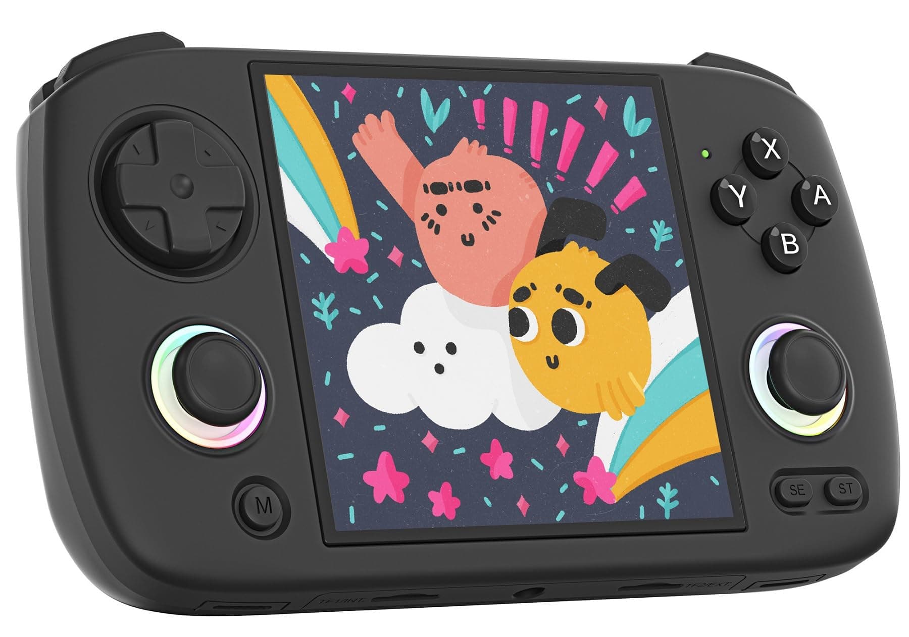 RG CubeXX Retro Handheld Game Console , 3.95 Inch IPS Screen Linux System Built-in 64G TF Card 5056 Games Support TV Output 5G WiFi Bluetooth 4.2(Black)