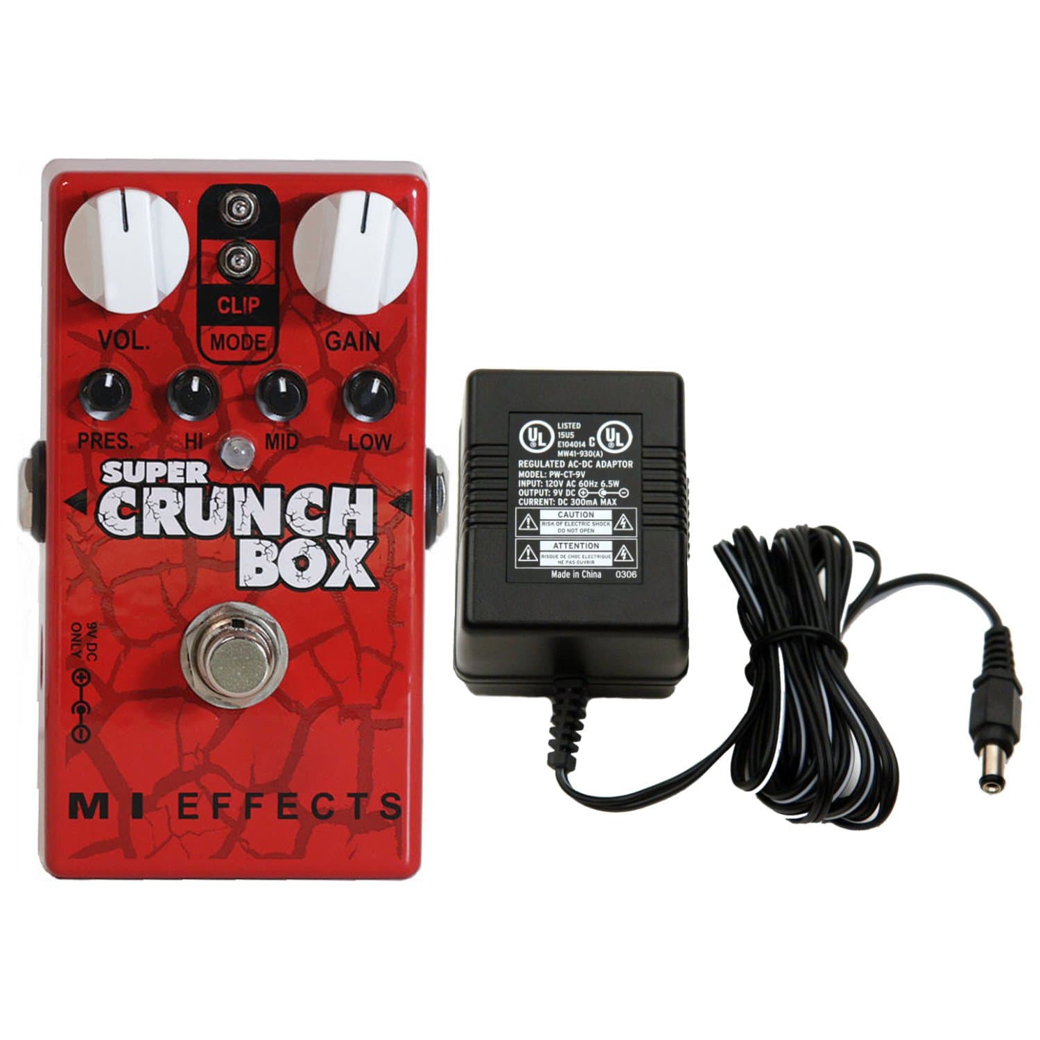 Effects Super Crunch Box Distortion v.2 Pedal w/Power Supply