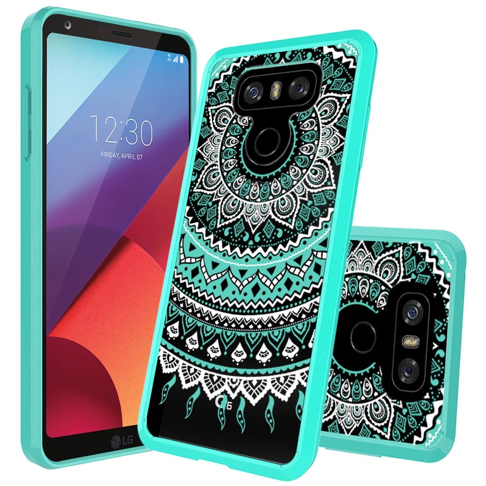 LG G6 Case,LG G6 Plus Clear Case,AnoKe [Scratch Resistant] Colors Mandala Flower Cute Grils Women Ultra Thin Slim Fit Hard Cover TPU Bumper Hybrid Protective Phone Case for LG G6/G6 Plus TM CH Mint