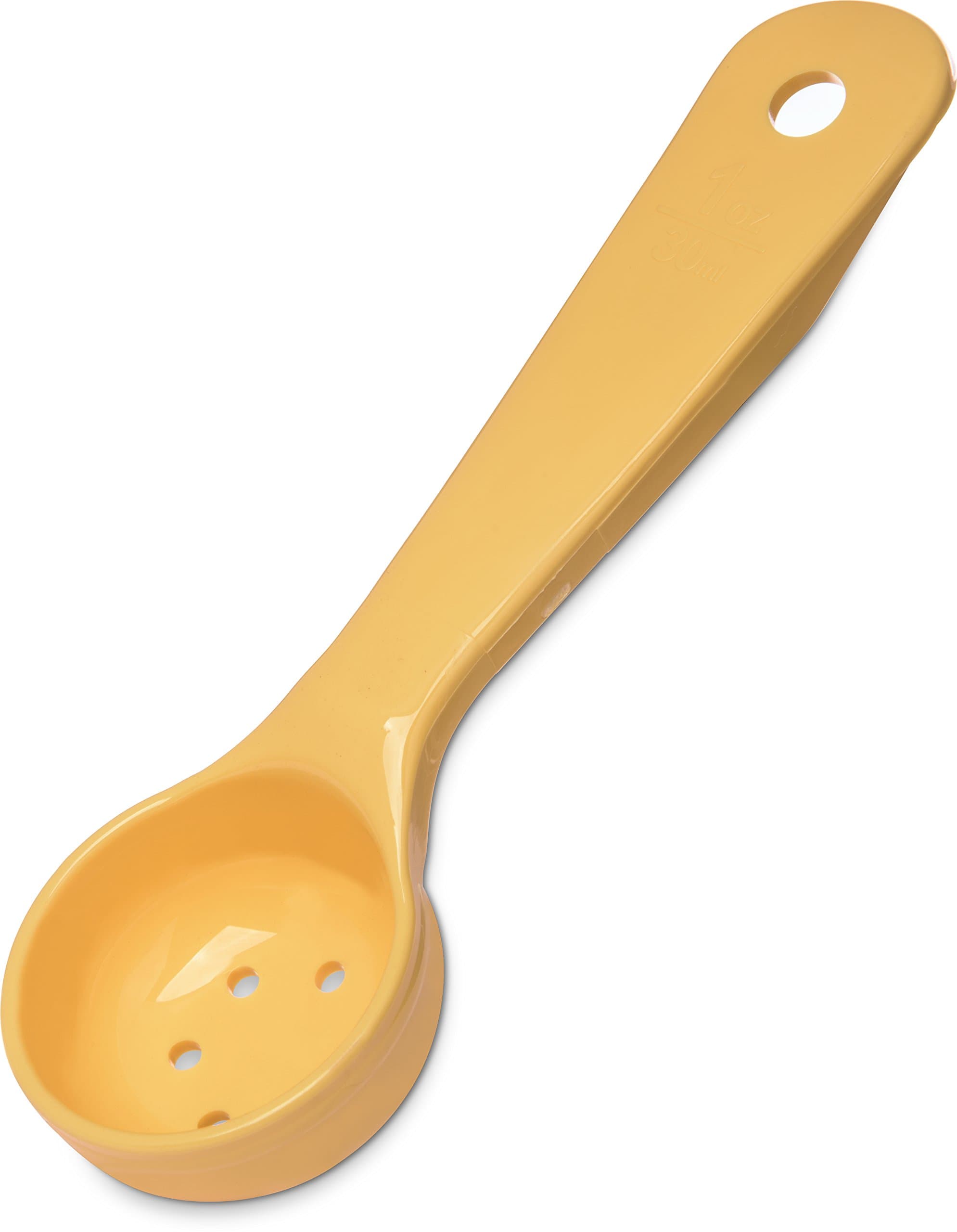 492304 Perforated Short Handle Portion Control Spoon, 1 oz, Yellow
