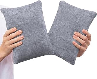 2 Pack Small Pillow, Cooling Memory Foam Mini Pillow 11 X 7 Inches for Sleeping, Travel, Neck, Knee Support, Tiny Cushion for Pet, Dogs (Grey)