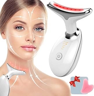 Face Massager Against Wrinkles, 4-in-1 Double Chin Remover with Gua Sha Face Tools for Unisex, Jawline Trainer with 3 Modes, 45°C for Skin Tightening & Lifting, Improvement, Firming