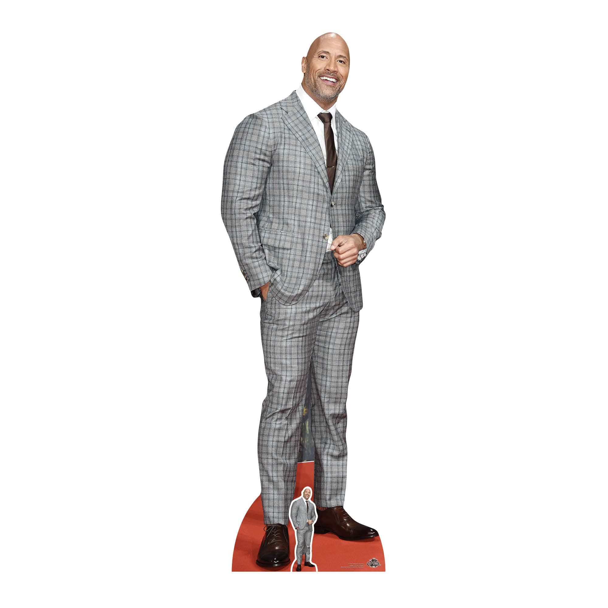 STAR CUTOUTS Dwayne Johnson Checked Suit- cardboard- Multi-Colour- 3 x 59 x 194 cm