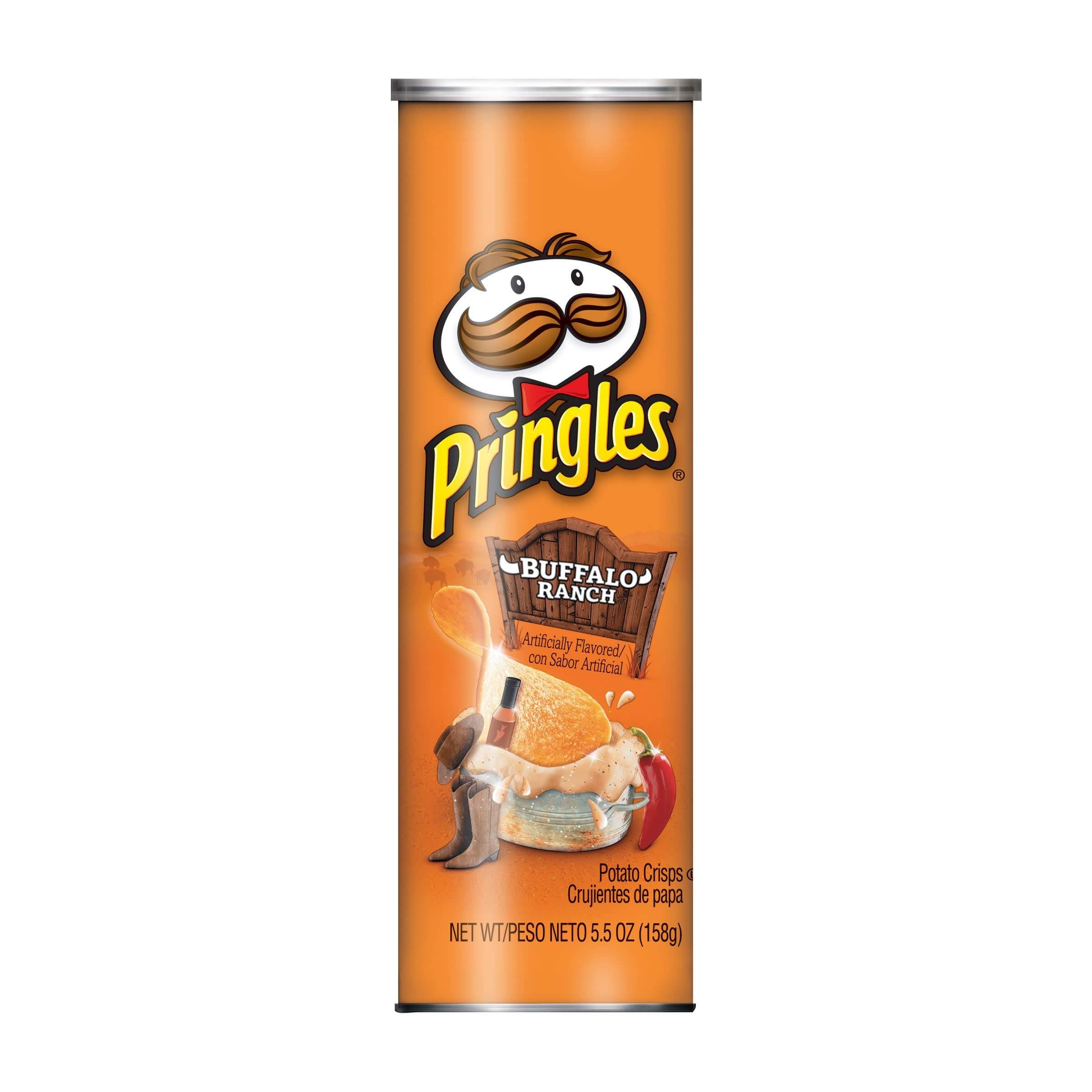Pringles Potato Crisps Chips, Buffalo Ranch Flavored, 5.5 oz Can