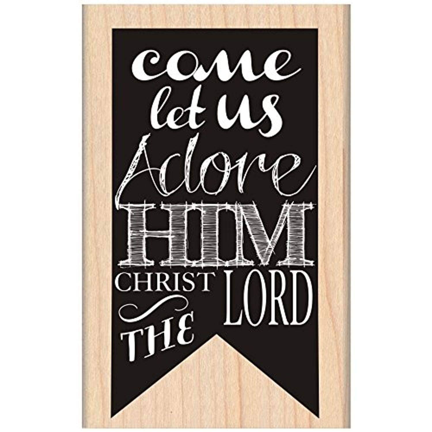 MSEAdore Him Banner My Sentiments Exactly Mounted Stamp, 2" by 3.25"