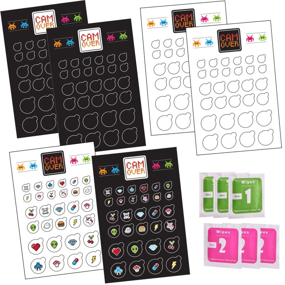 Webcam / Camera Privacy Stickers - Removable, Reusable, Leaves No Residue - Designed for; Smartphones, Tablets, Laptops, Desktops, Smart TVs and Game Devices - 180 Privacy Stickers