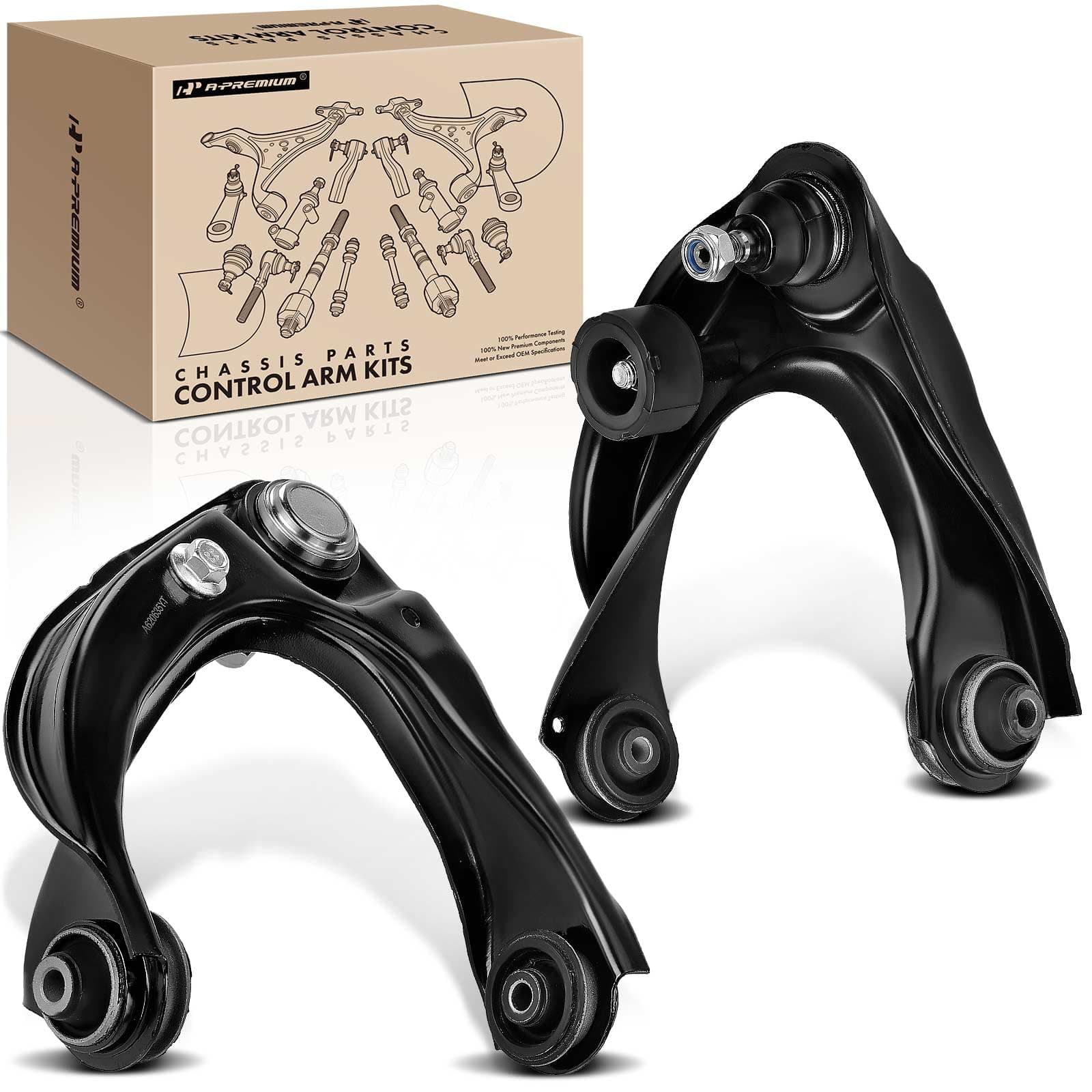 2 x Front Upper Control Arm, with Ball Joint & Bushing, Compatible with Ford Fusion 2006-2012, Lincoln MKZ 2007-2012, Zephyr 2006, Mazda 6 2003-2008, Mercury Milan 2006-2011