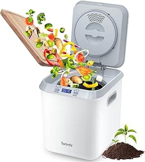 Electric Composter for Kitchen: Smart, Odorless/Auto-Cleaning/LED Display, 2.5L Auto Garbage Disposal, Home Countertop Compost Bin