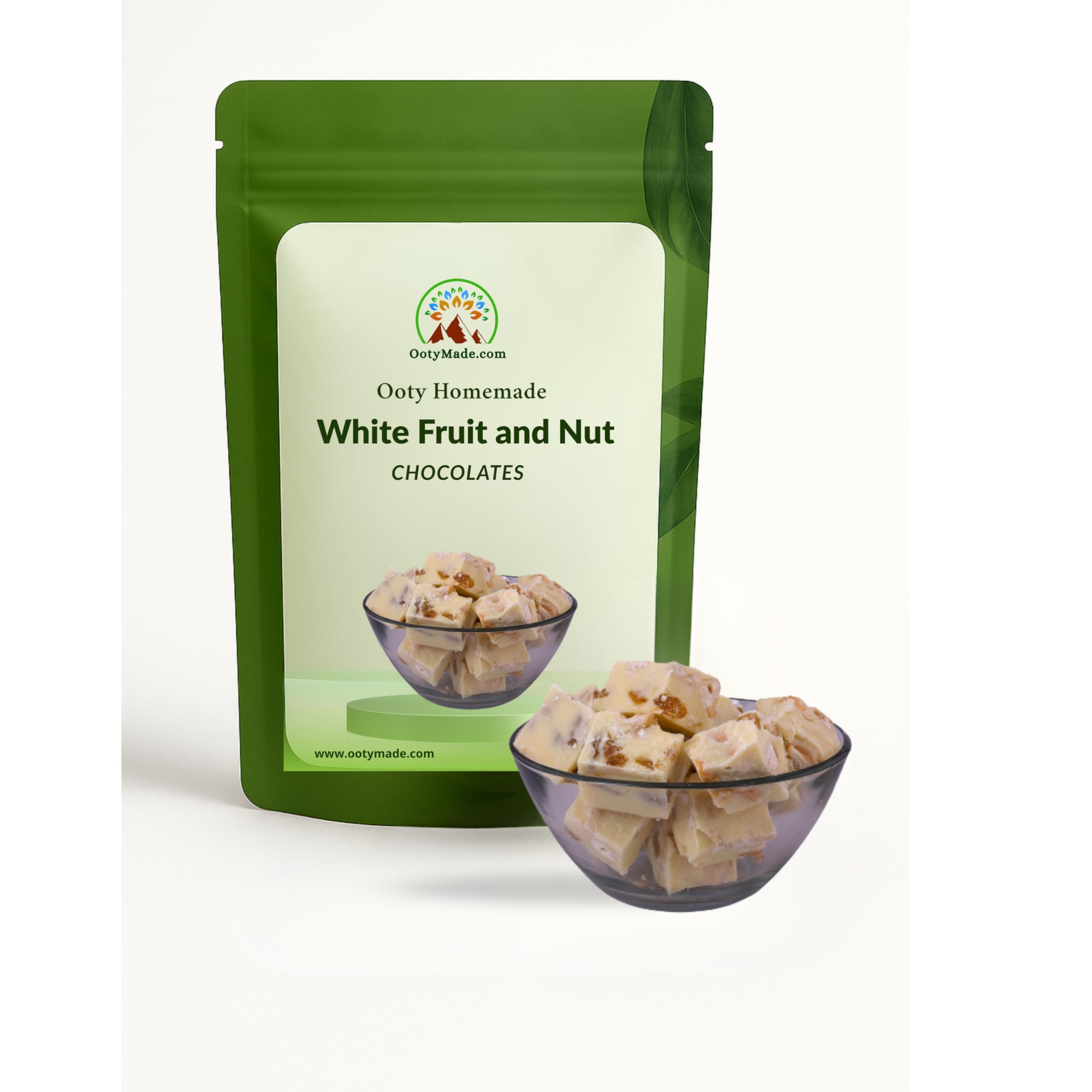 White Fruit and Nut Chocolate 250 Grams - Organic Homemade Assorted Ooty Chocolates - Premium Ooty Chocolate Box