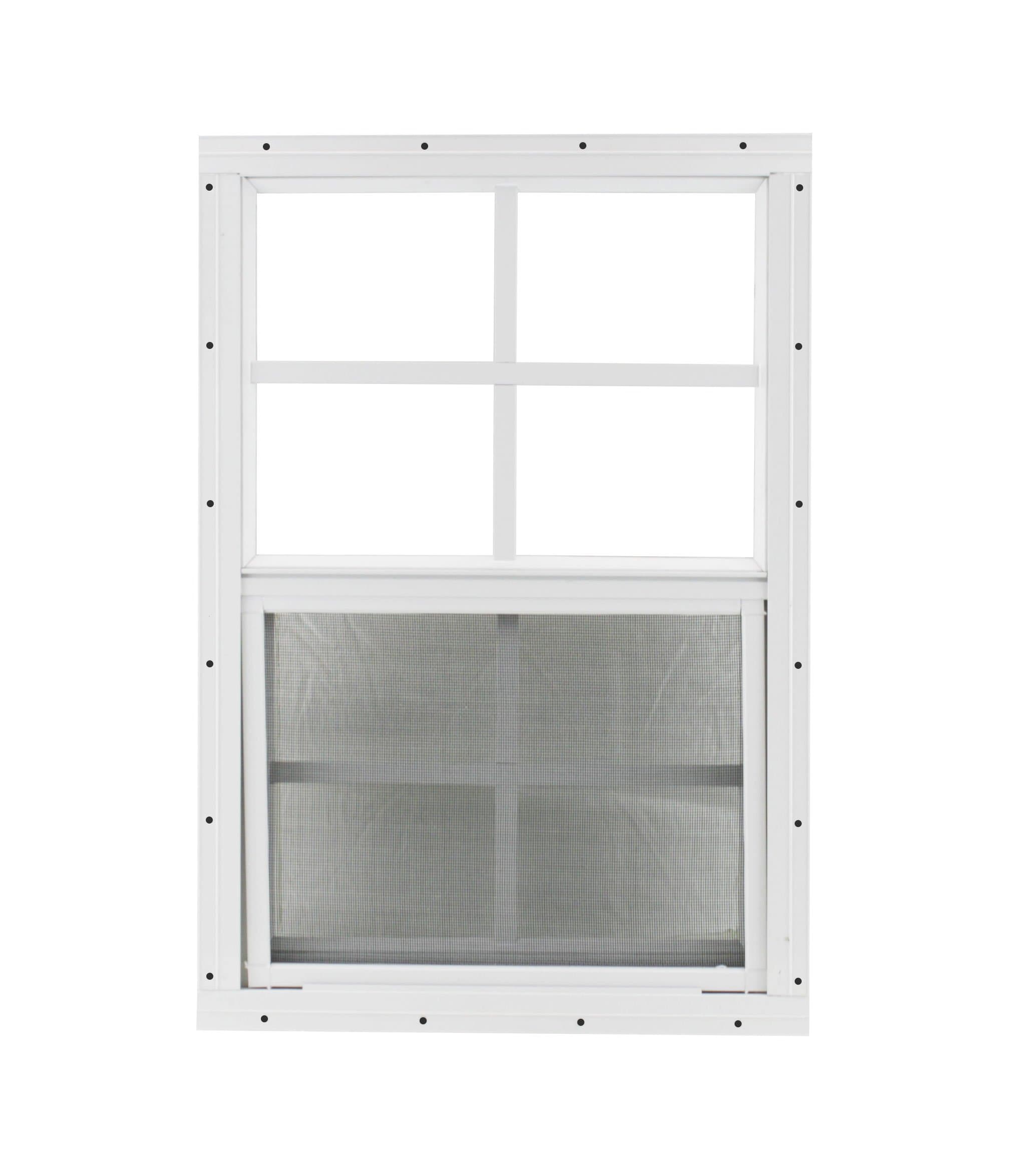 Shed Windows and More 18" X 27" White Flush Mount, Tempered Glass, Playhouses, Treehouses