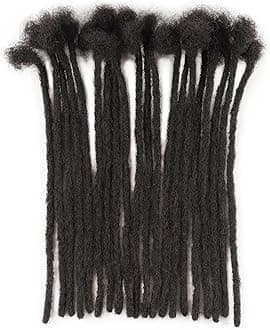 0.2cm Thickness 100% Human Hair Dreadlock Extensions for Men/Women 6 Inch 60 Strands Full Handmade Can be Dyed and Bleached Permanent Loc Extensions Human Hair Natural Black