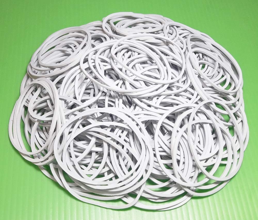 200 Pcs 1.5" 38mm White Rubber Bands - Bulk Elastic Wide Money Bands Supplies with Thermostability