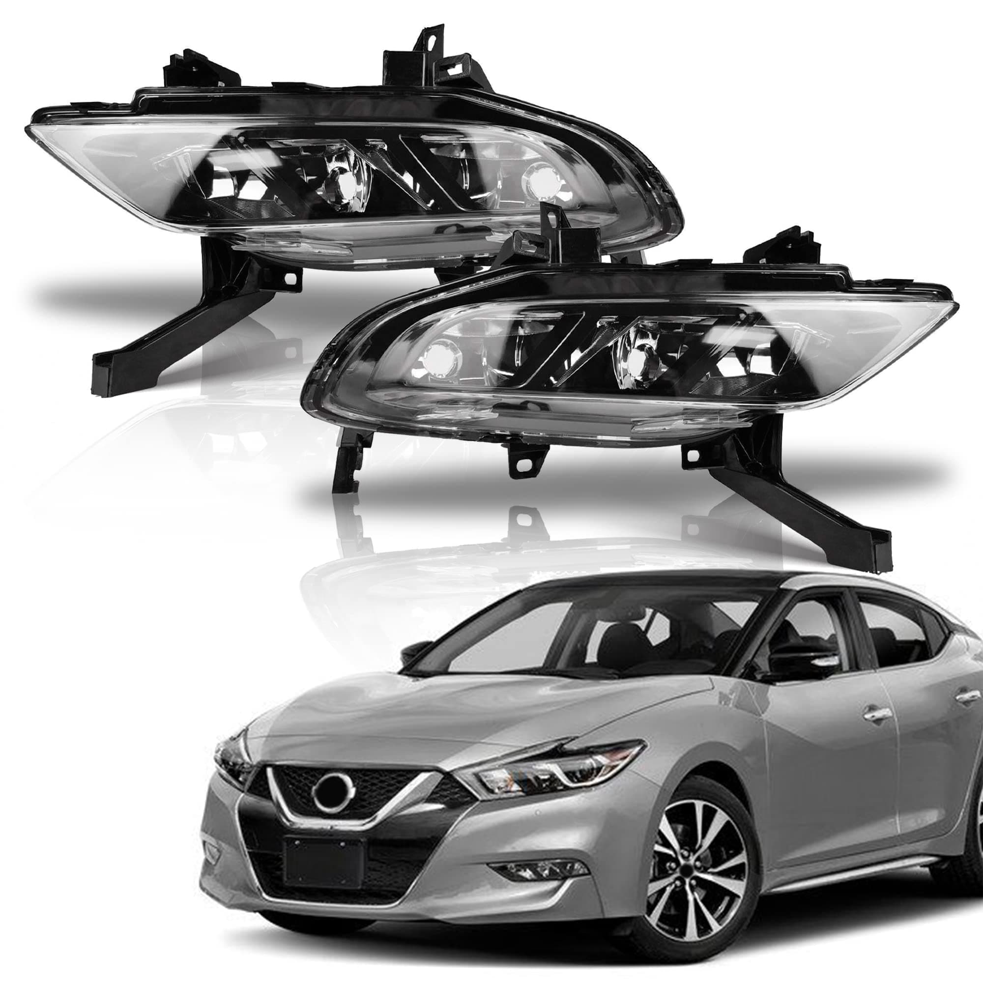 2PCS Front Fog Light Lamp Left And Right Side For 2016 2017 2018 Nissan Maxima NI2592134 NI2593134