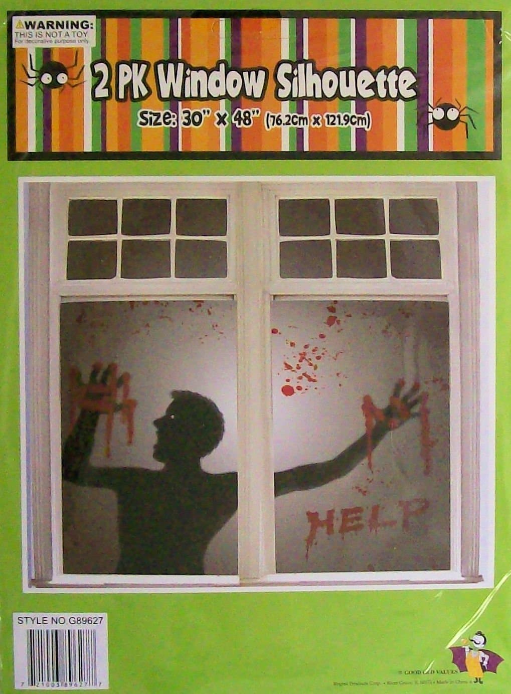 2pk Man with Help in Blood Window Silhouette