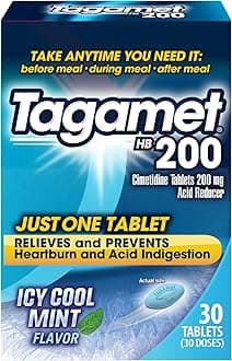 Tagamet Icy Cool Mint Acid Reducer, Cimetidine Tablets 200mg, 30 Count
