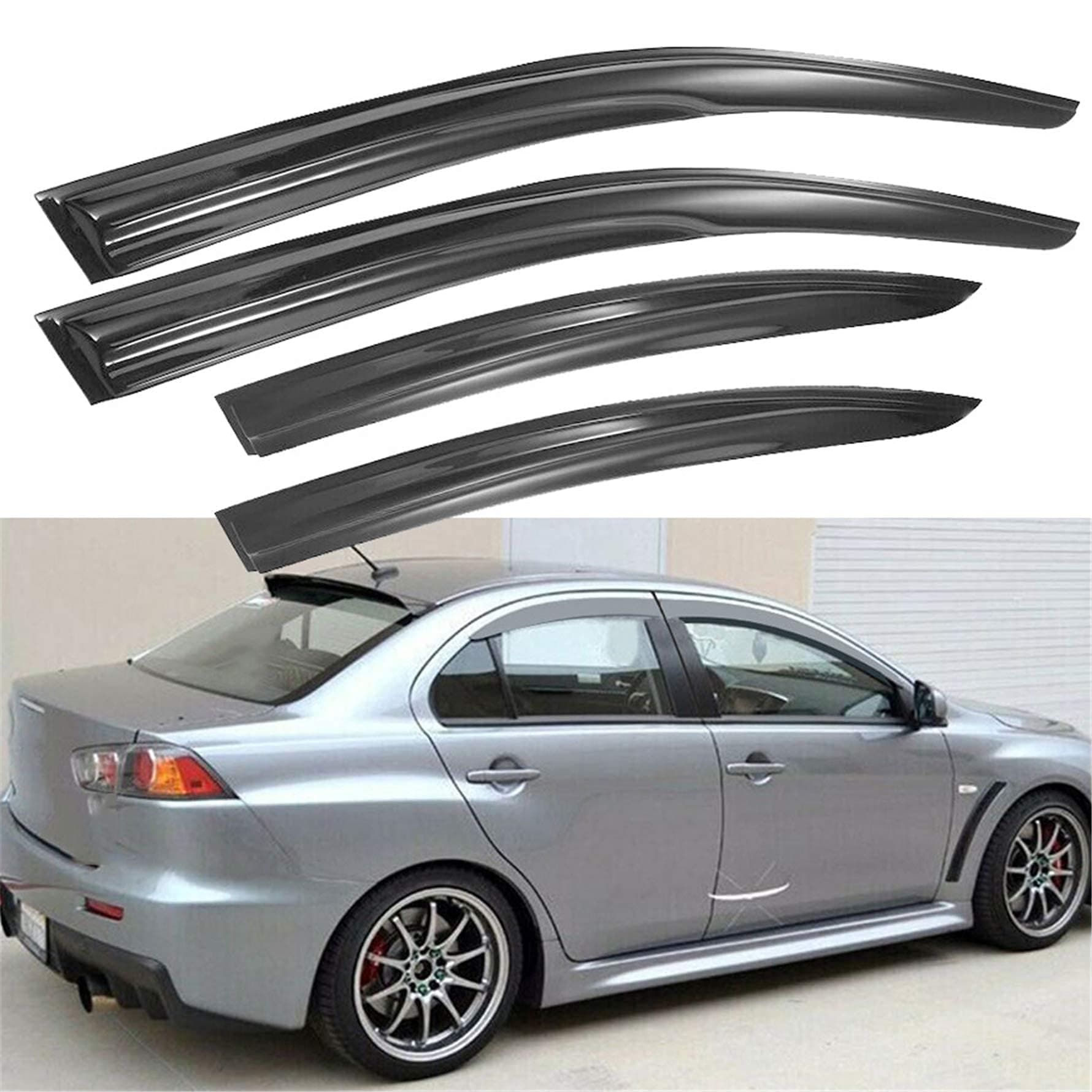 Acrylic Vent Window Visors Rain Guard Replacement for 2008-2017 Mitsubishi Lancer