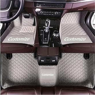Custom car Floor mats Suitable for 98% car Truck SUV,car mats All Weather Personalized,Full Coverage Luxury Car Mats, Anti-Slip Leather Floor mats.Floor Liner Car Accessories (Gray)