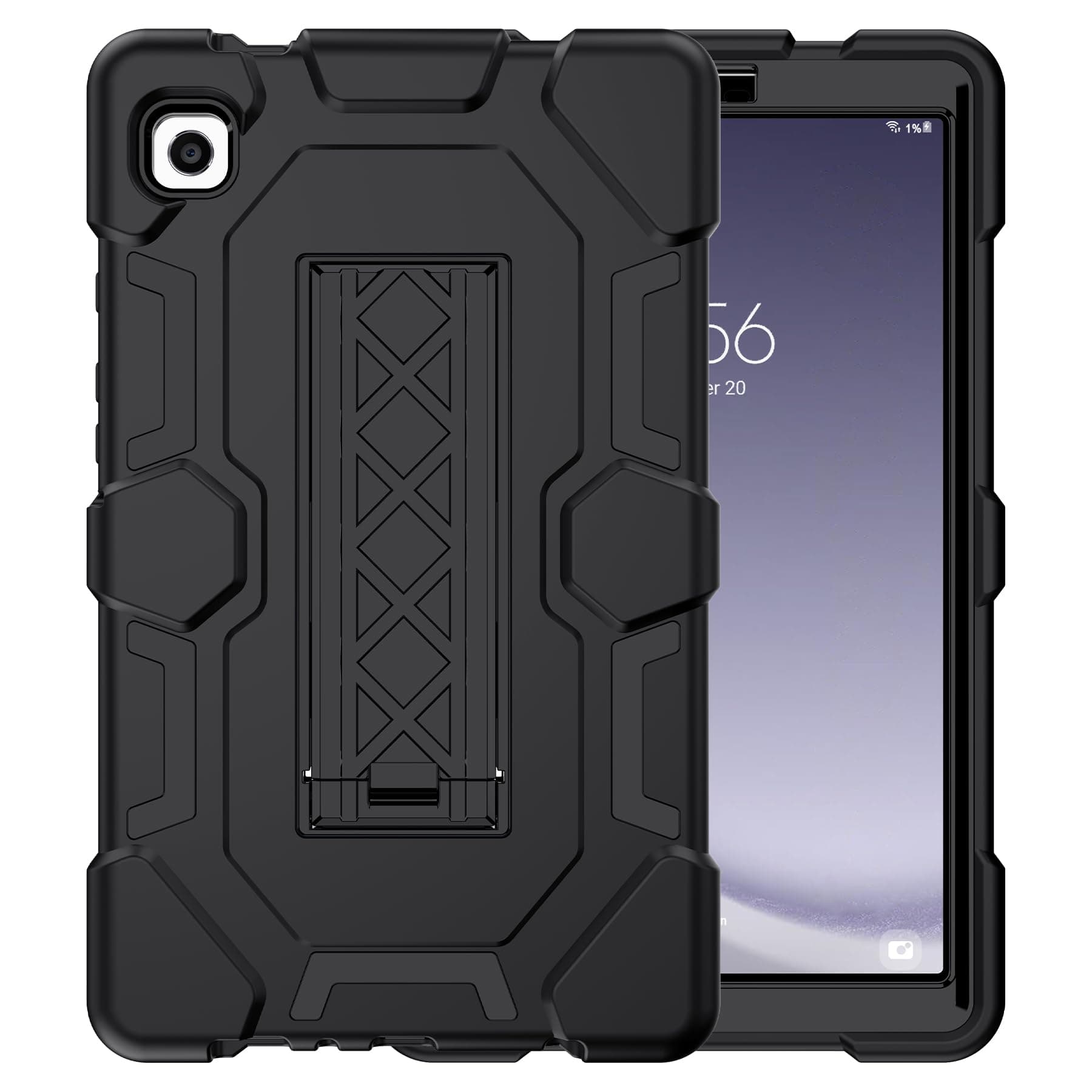 CCMAO Case for Samsung Galaxy Tab A9 8.7 Inch 2023, Galaxy Tab A11 8.7 Inch 2025, Heavy Duty Shockproof Hybrid Protective Cover with Kickstand for Tablet SM-X110/X115/X117/X130/X133/X135, Black