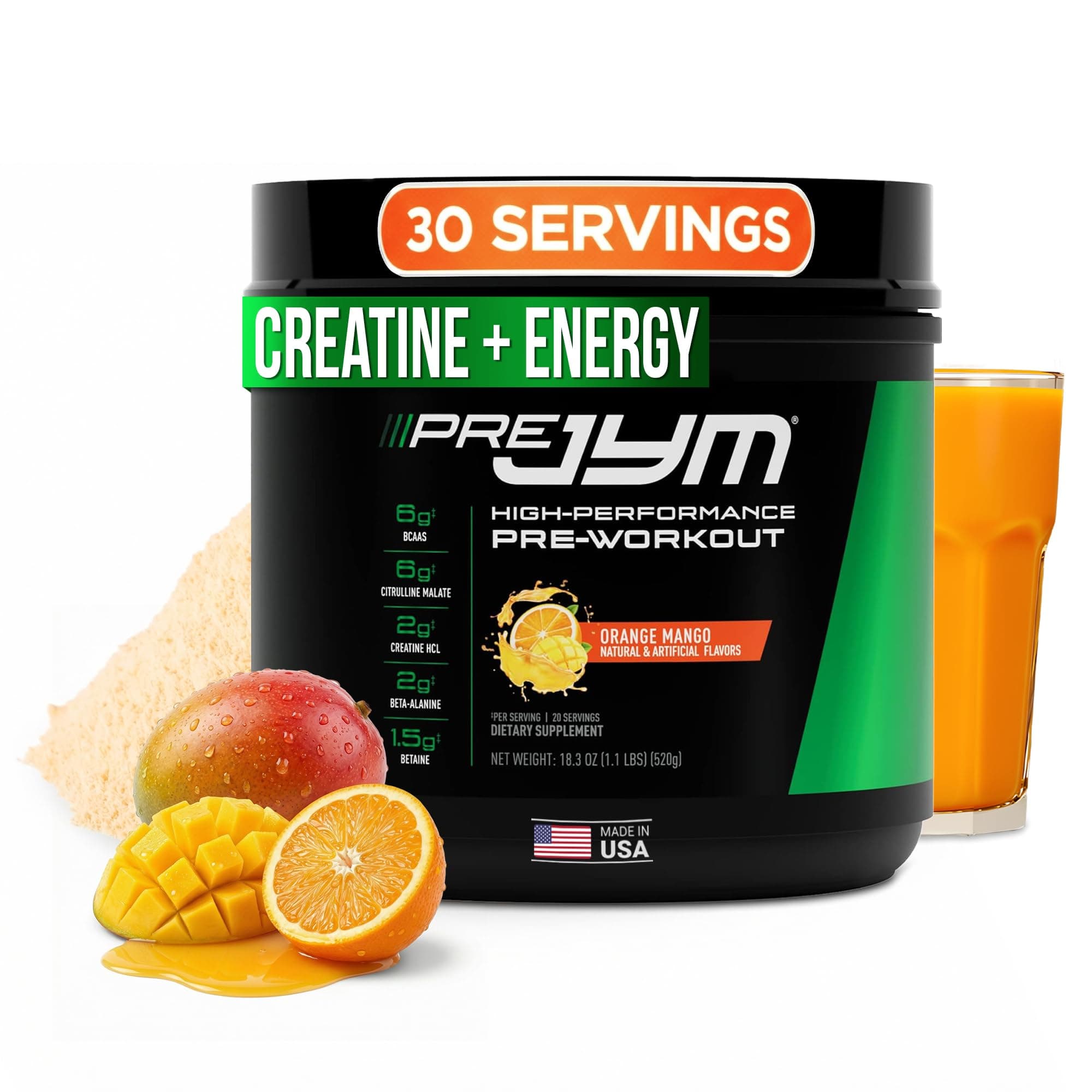 PRE JYM 30 Servings - Orange Mango