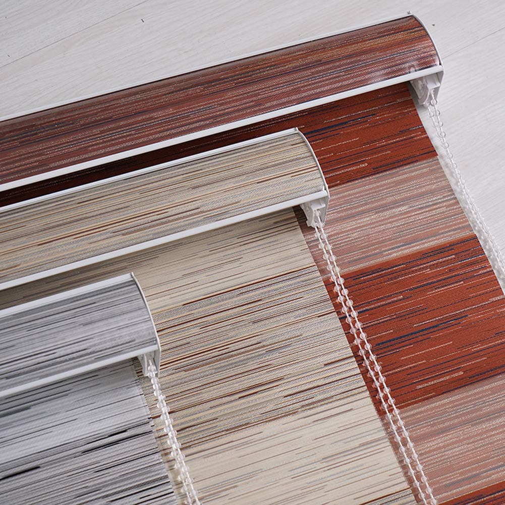 Fabric Blinds SetsFabric Zebra Roller Blind Day and Night Blinds Curtains for Window with Install Accessories,Beige,180cm*220cm