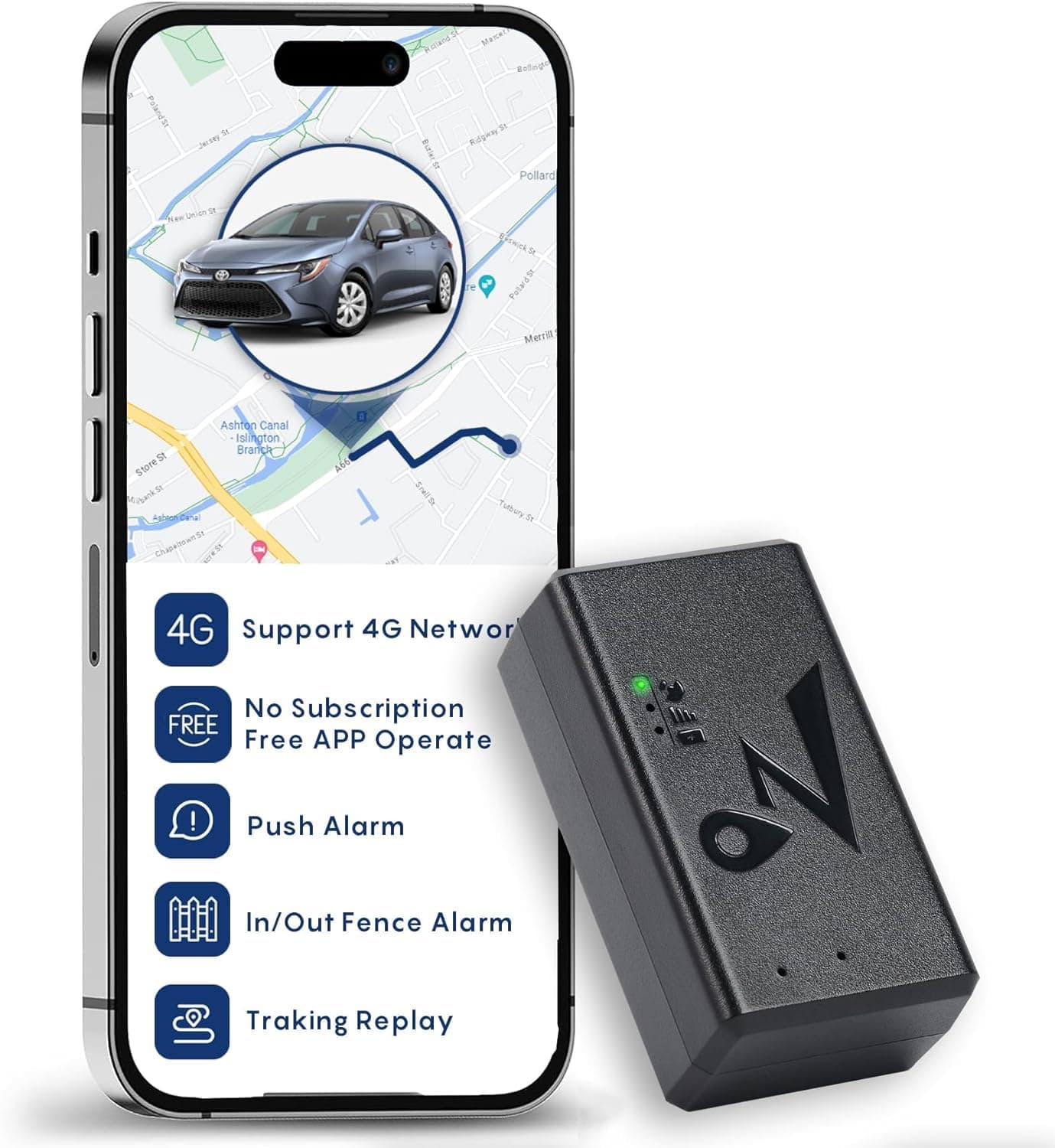 4G Gps Car Tracker, Real Time Tracking Devices,Anti Theff Locator, Long Standby, Strong Magnet, 4G LTE GPS, UK EU Worldwide, APP No Subscription Required
