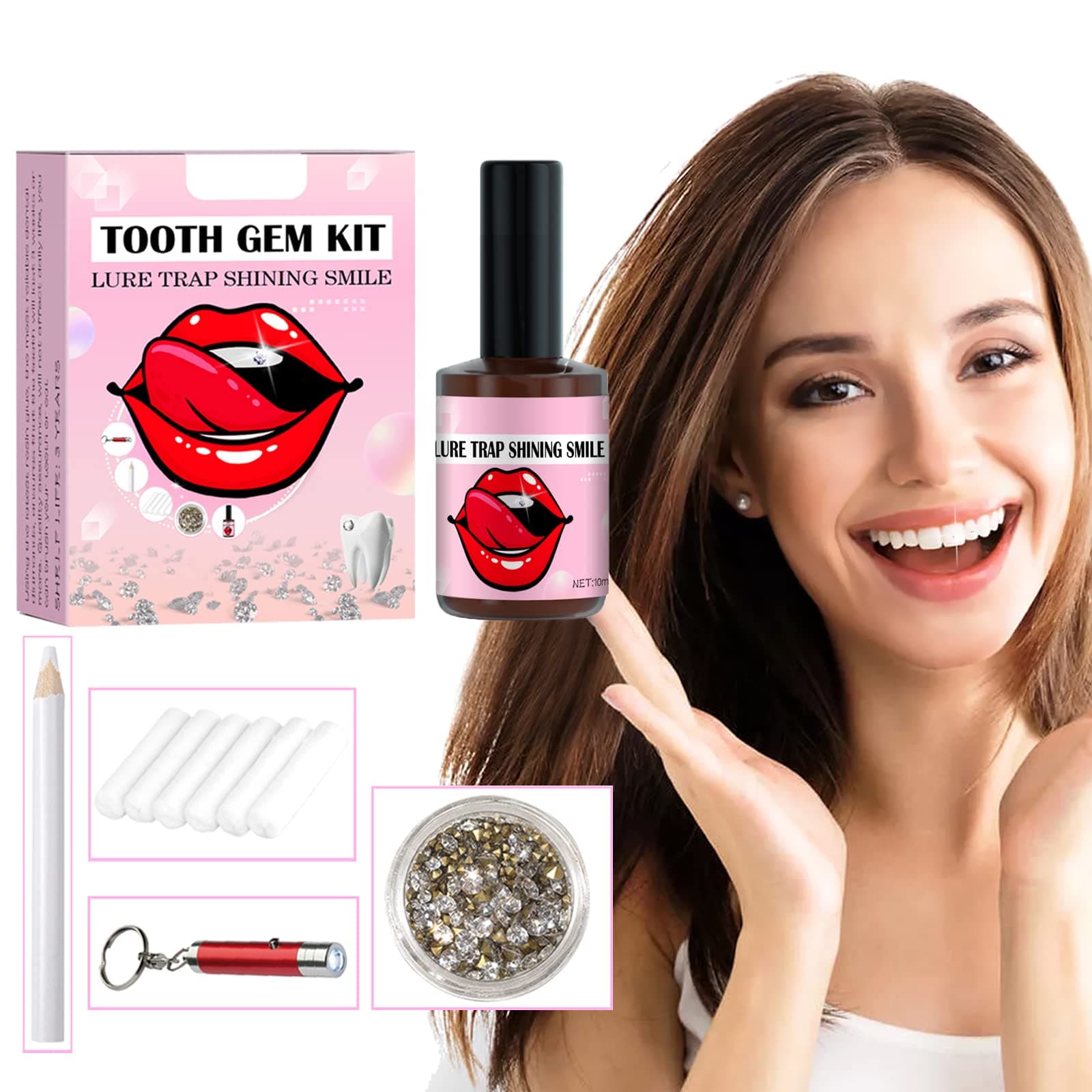 YIPINER Professional DIY Teeth Gems Kit with Curing Light and Glue, Great Jewelry kit with Glue and Crystals