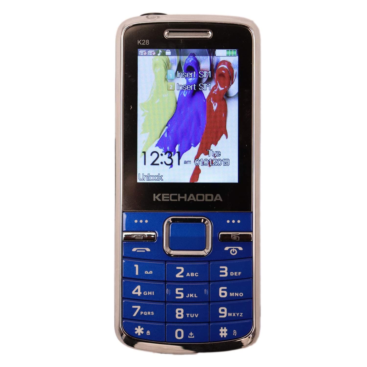 KECHAODA K28 Basic Feature Mobile Phone with Dual SIM, 2.4 inch Display - Blue