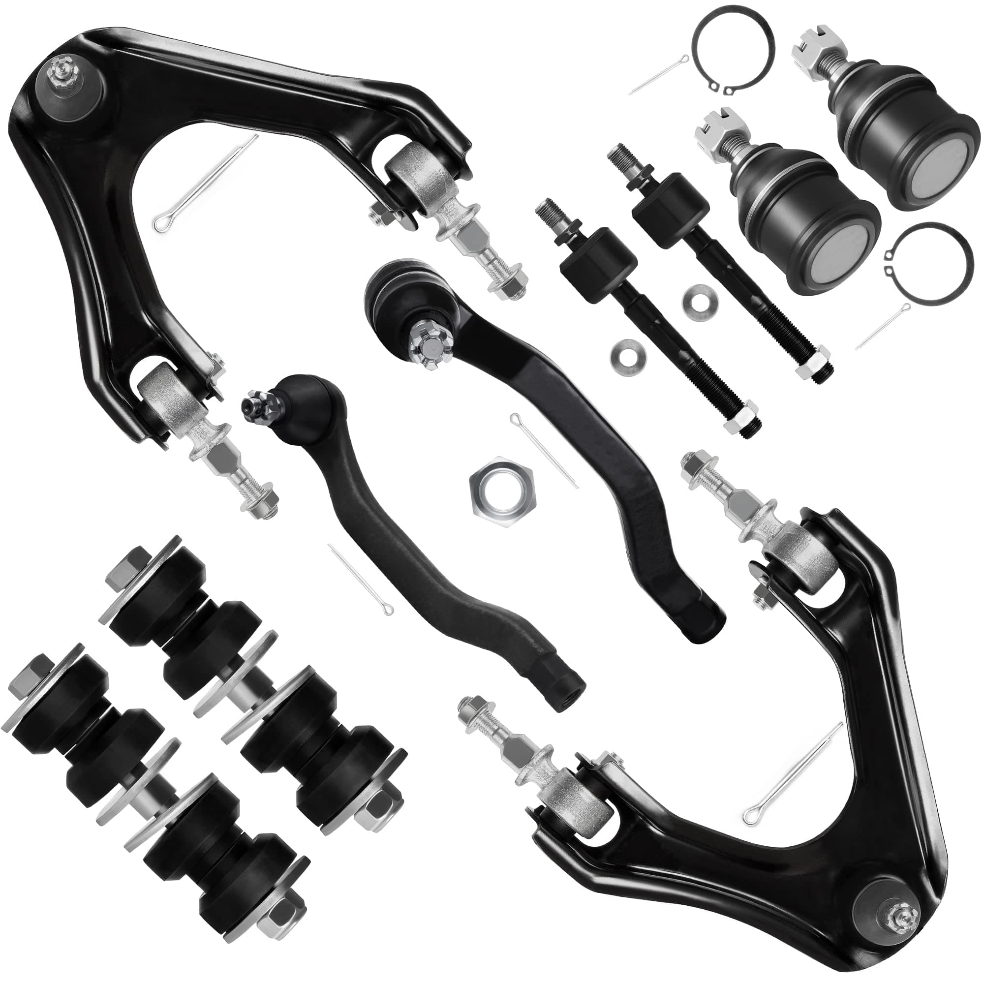 SCITOO 10pcs Front Suspension Kit Upper Control Arm Inner Outer Tie Rod End Sway Bar Link Lower Ball Joint Fit 1994-1997 for Accord 1997-1999 For Acura CL