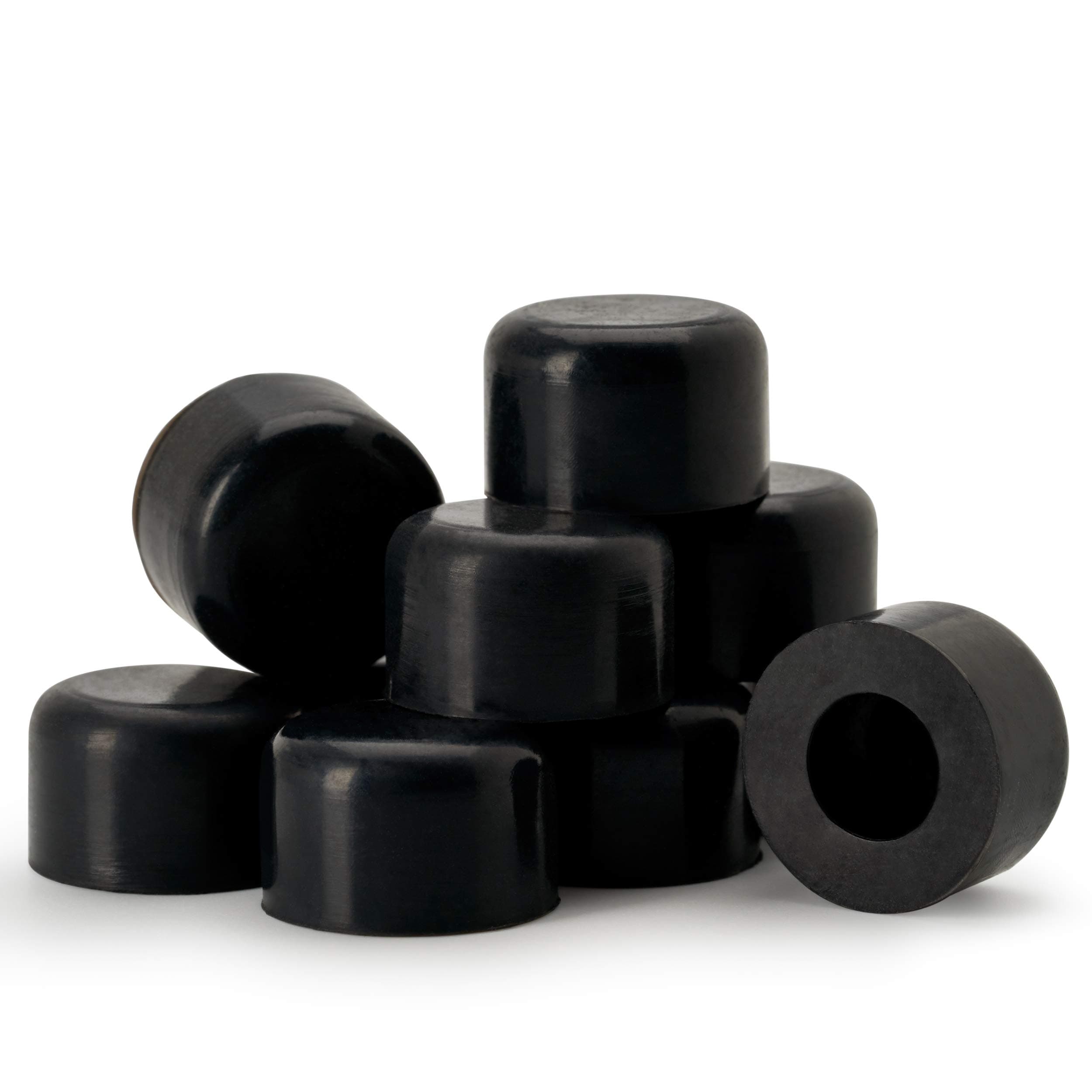 Premium Rubber Door Stop Stud Replacement Tips – Doorstopper Bumpers, Springe Hinge End Caps for Wall & Floor Protection – Universal Size (Black)