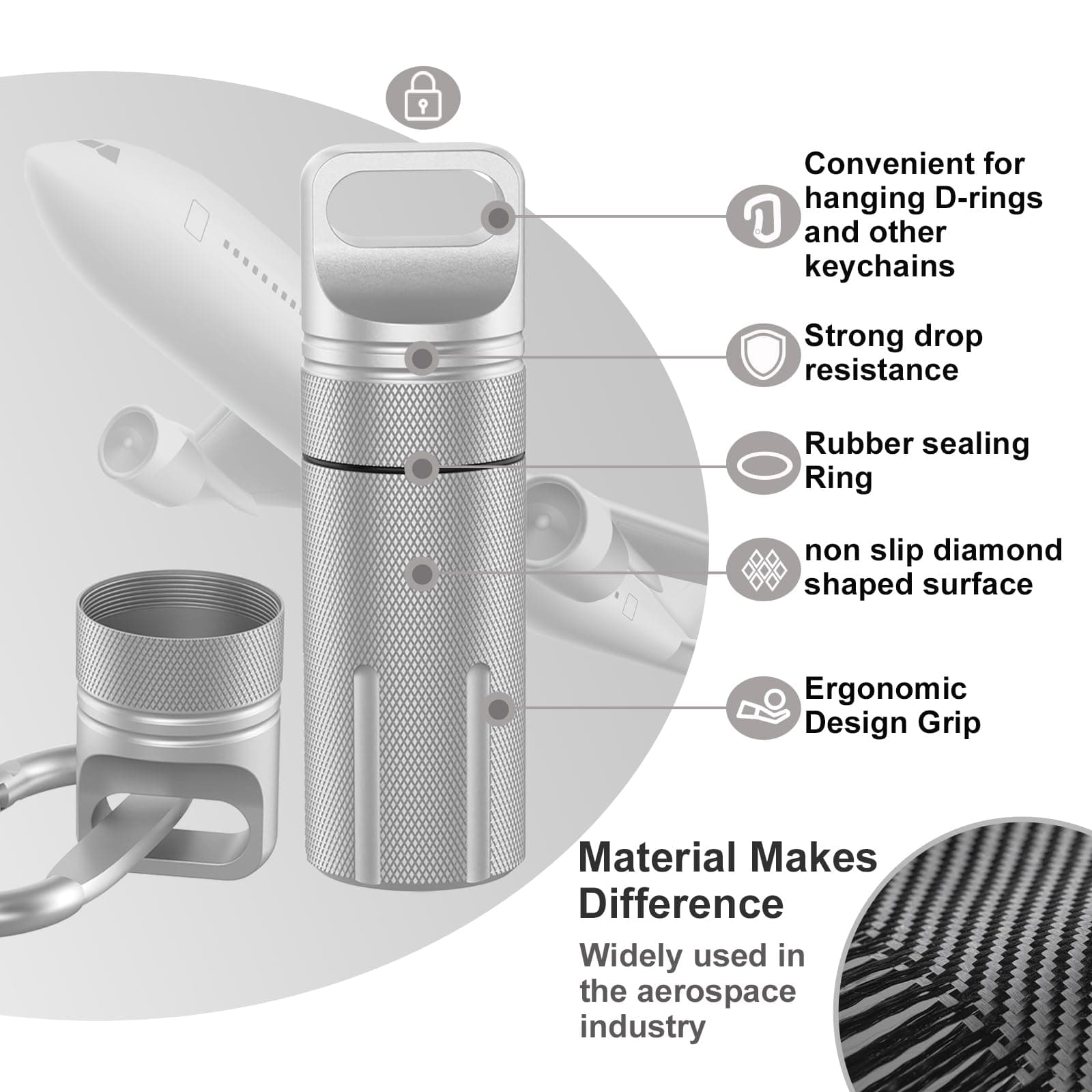 Hardware Crypto Wallet Protective Case Compatible with Ledger Nano X/Nano S/Nano S Plus,Yubikey 2FA Security Key,USB Flash Drive Case (Silver)