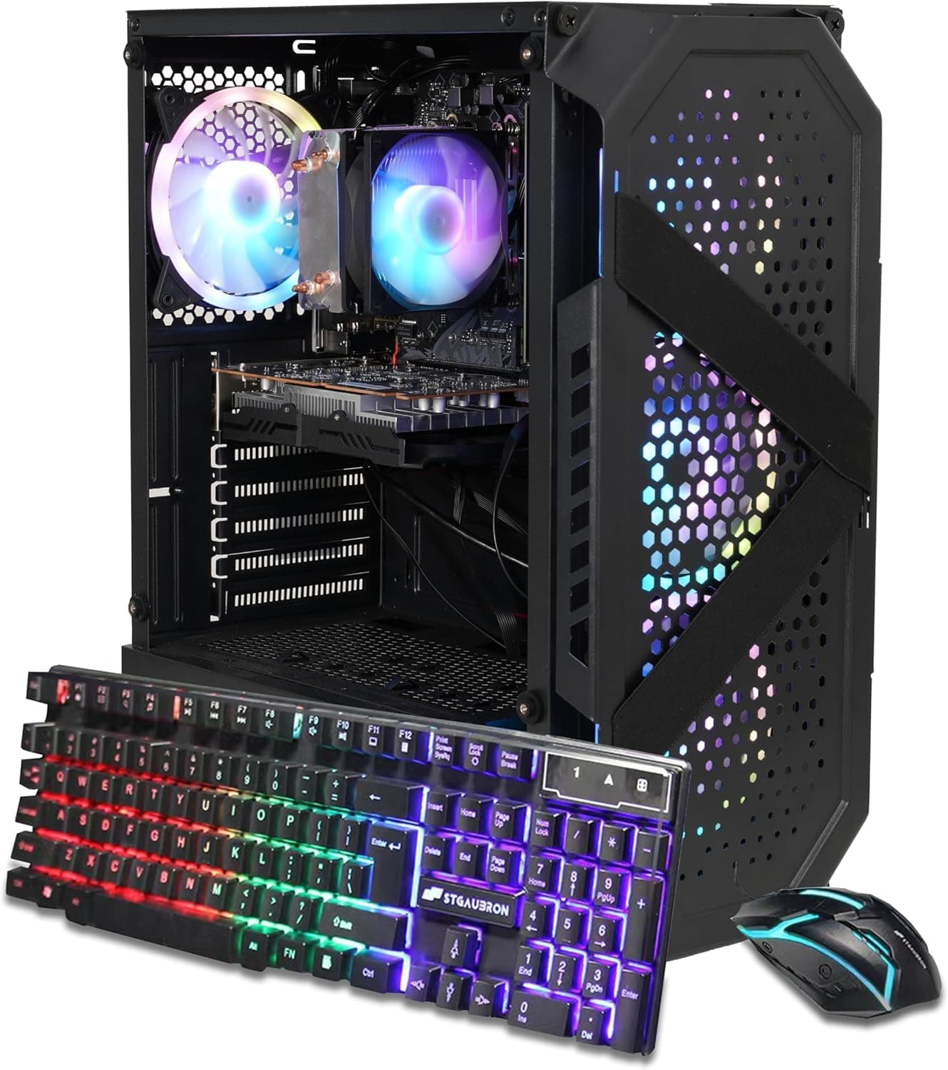 Gaming PC Desktop Computer, Intel Core i7 up to 3.9G, GeForce RTX 3060 12G, 32GB RAM, 1TB SSD, WiFi 6, BT 5.0, RGB Fan x 4, Windows 11 Home