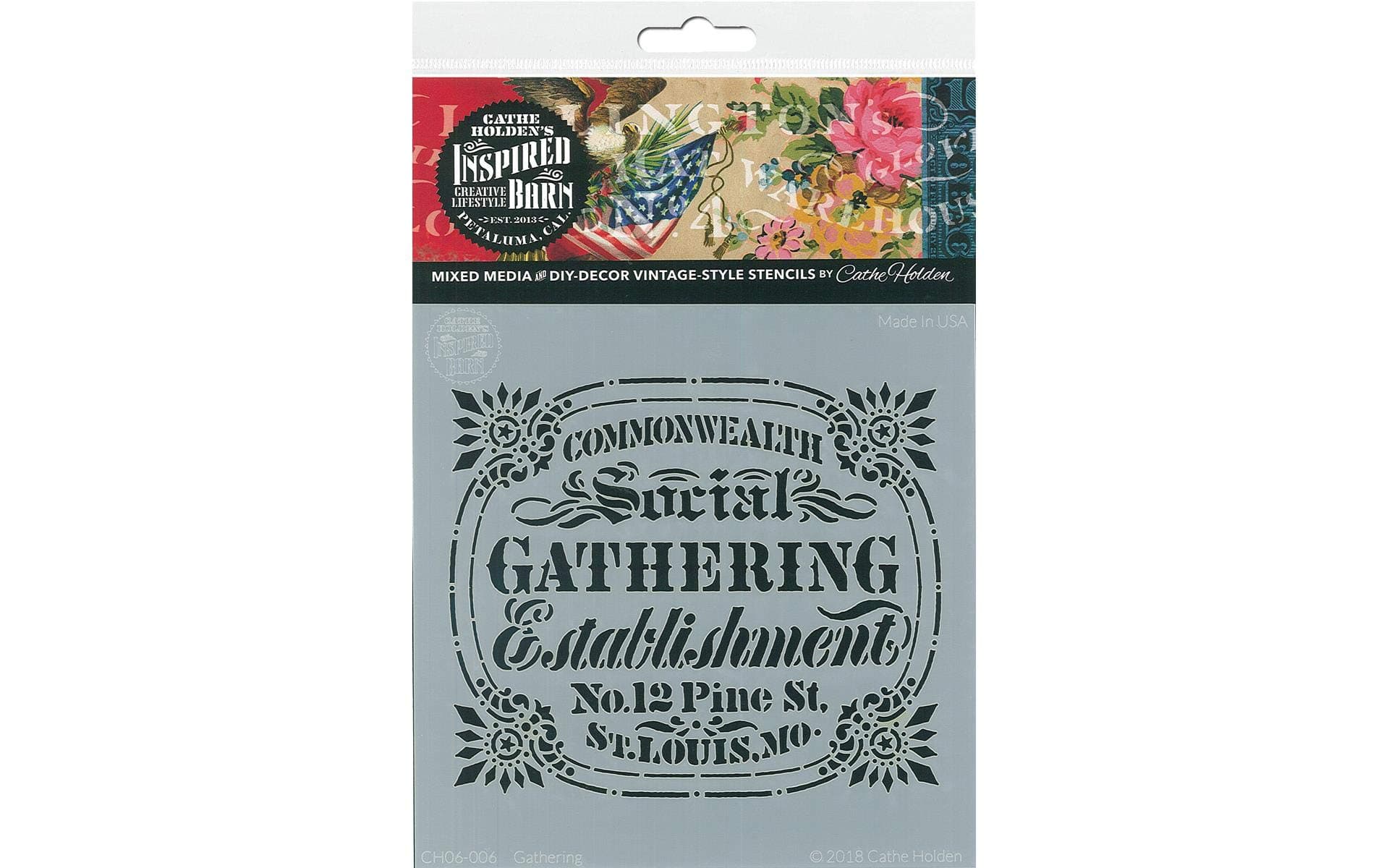 Cathe Holden Inspired Barn Stencil 6" Gathering