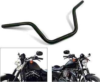 Motorcycle Hanger 1 inch 25mm Ace Cafe Racer Clubman Handlebar Handle bars handlebars Bar compatible with Harley Sportster XL883 XL1200(Black)