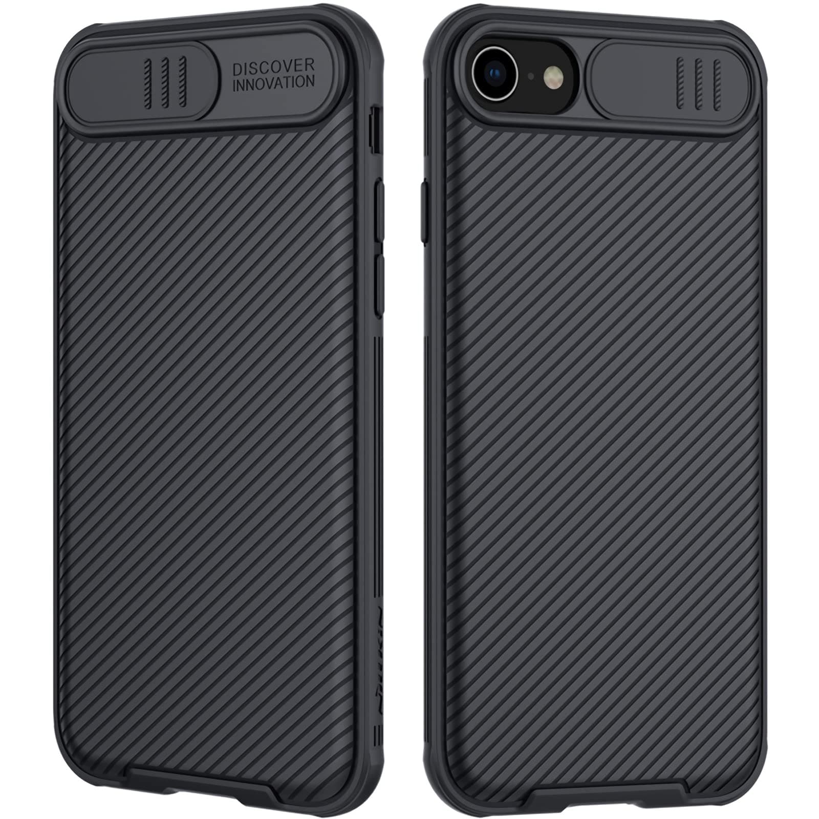 for iPhone SE 2022/2020 Case with Camera Cover,Slim Fit Thin Polycarbonate Protective Shockproof Cover with Slide Camera Cover, Upgraded Case for Apple iPhone SE 2022 (Black)