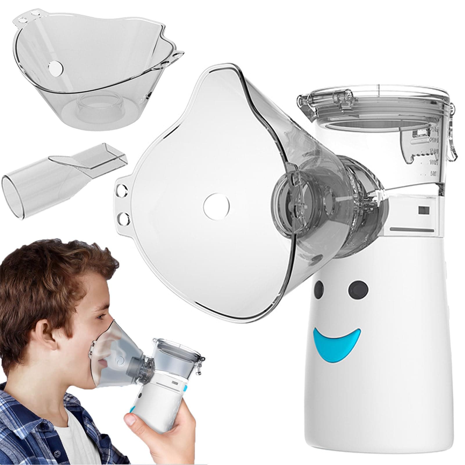 UNOSEKS Portable Nebulizer, Effective Handheld Mesh Nebulizer Machine for Kids Adults, Breathing Machine Nebulizer Inhaler Home Use Travel Friendly