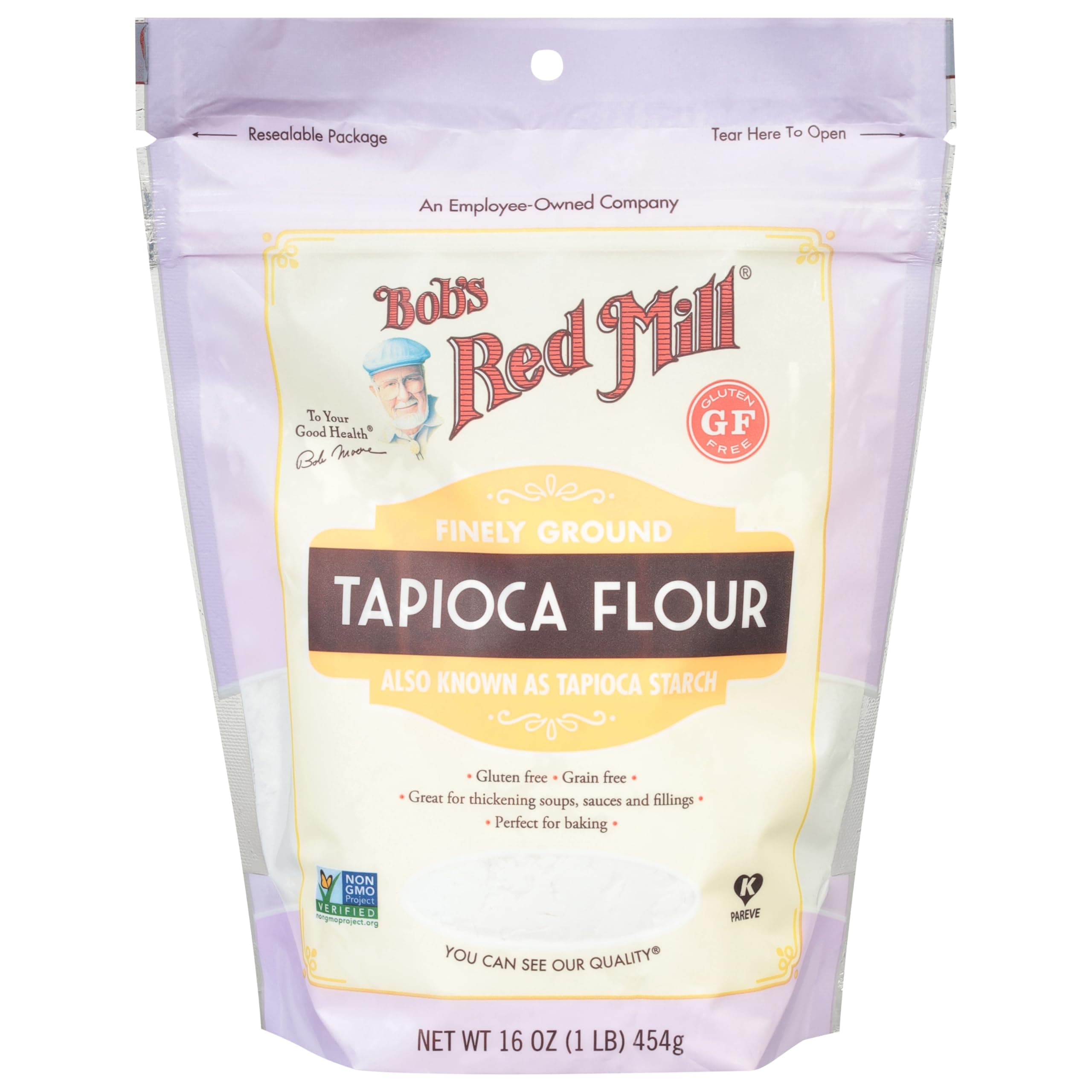Gluten Free, Finely Ground Tapioca Flour, Also Known As Tapioca Starch, 454g Pouch