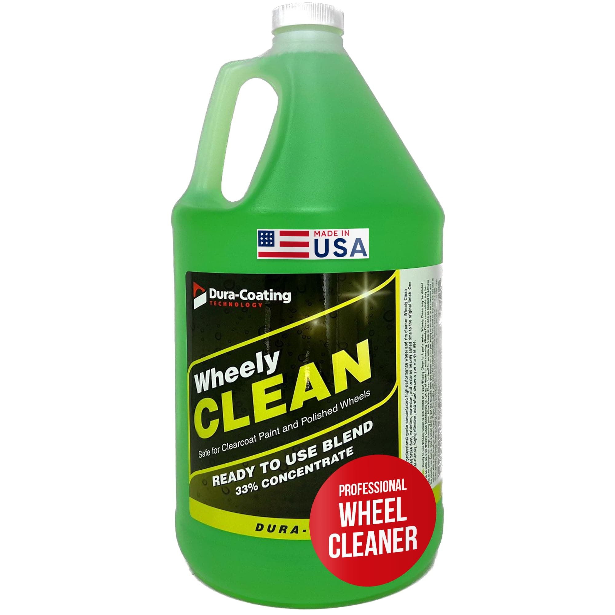 Wheely Clean - Professional Wheel Cleaner | Highly Effective for Chrome, Aluminum, and Clear-Coated Wheels | 1 Gallon Ready-to-Use Wheel and Rim Cleaner Solution, Made in USA