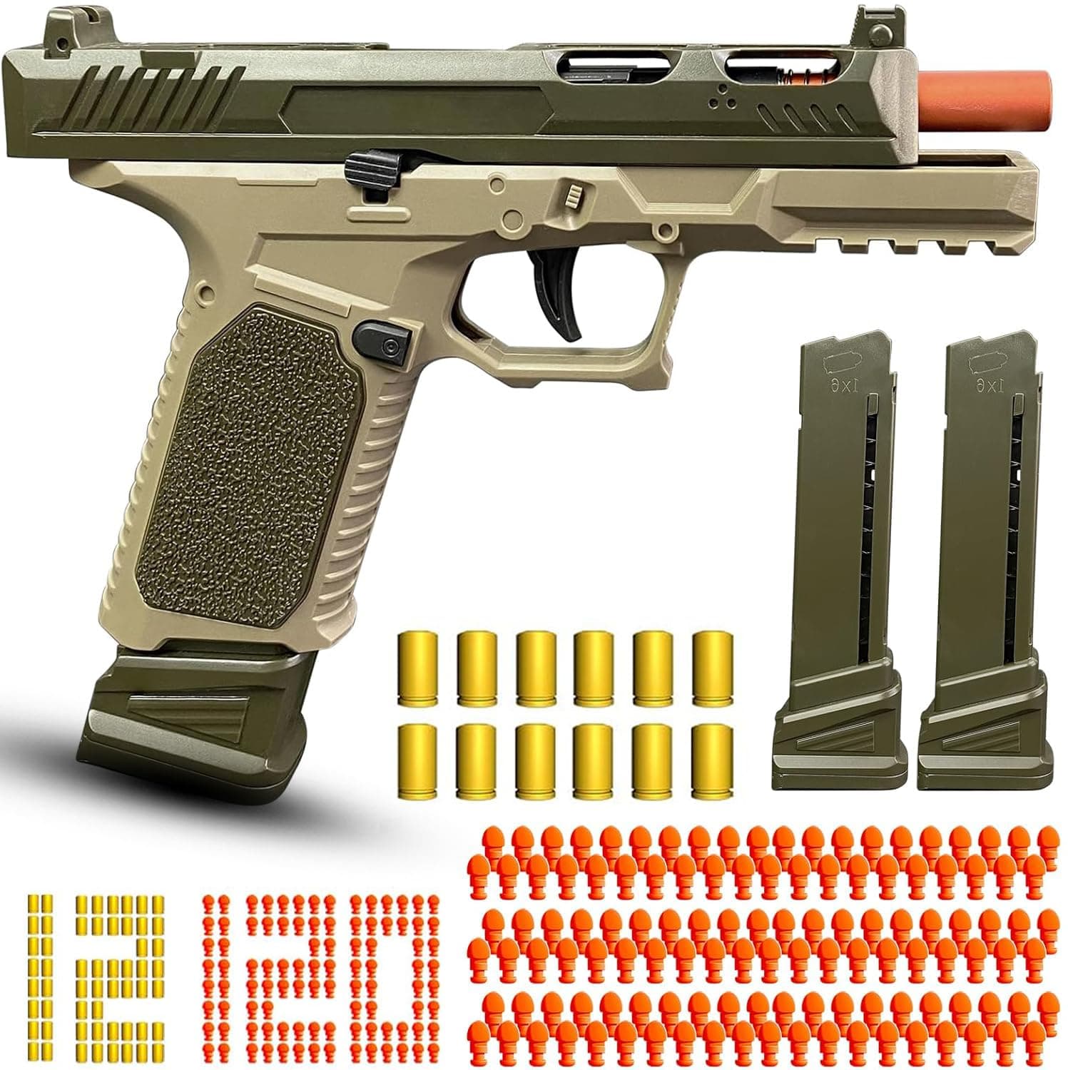 - Automatic Shell Ejecting Toy Gun Pistol, Soft Bullet Toy Gun for Boys, Education Model Realistic Toy Pistol Shooting Game Toys Gifts Christmas Birthday for Kids 8+