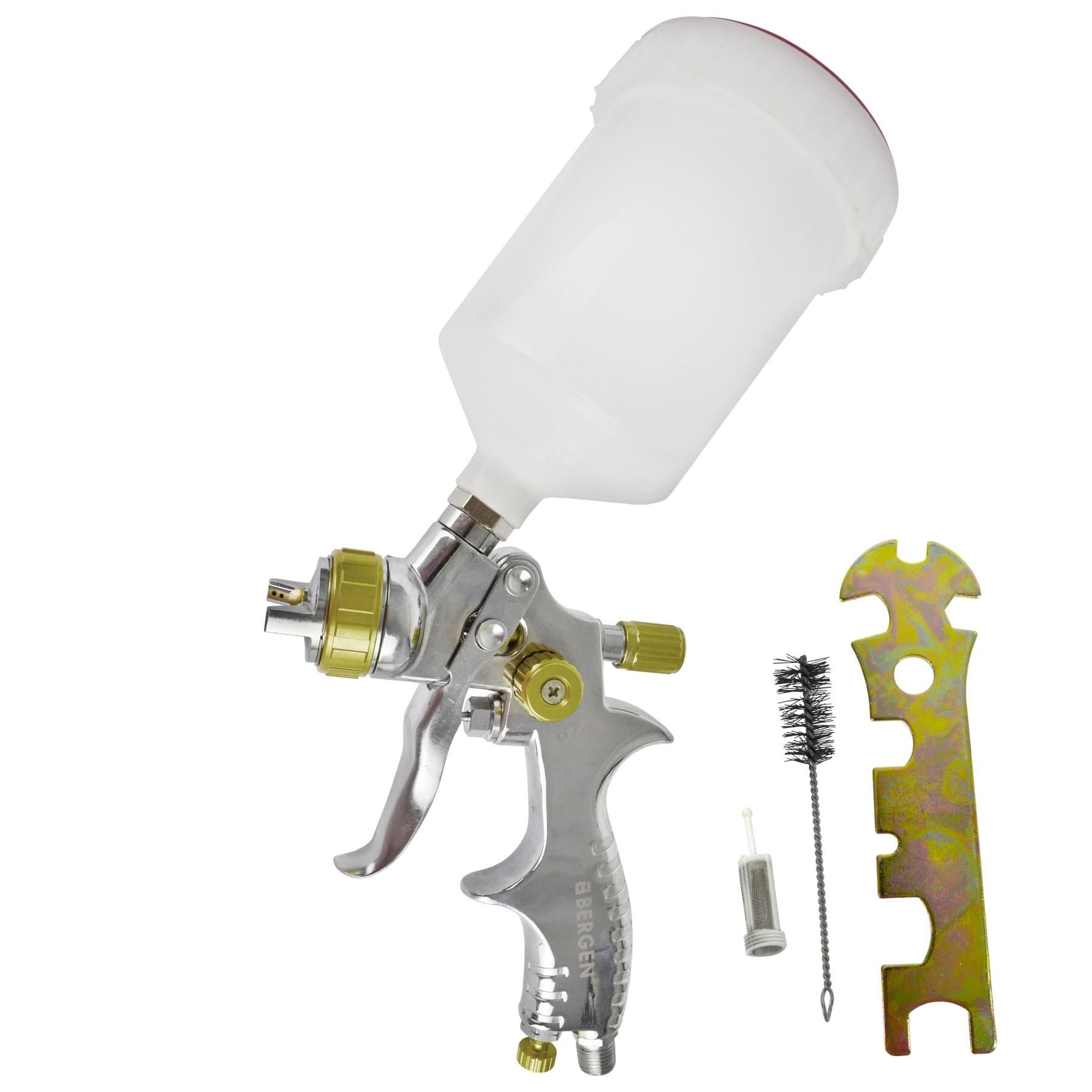 Gravity Feed LVLP Spray Gun 1.4mm Nozzle 600ml Cup BERGEN AT882