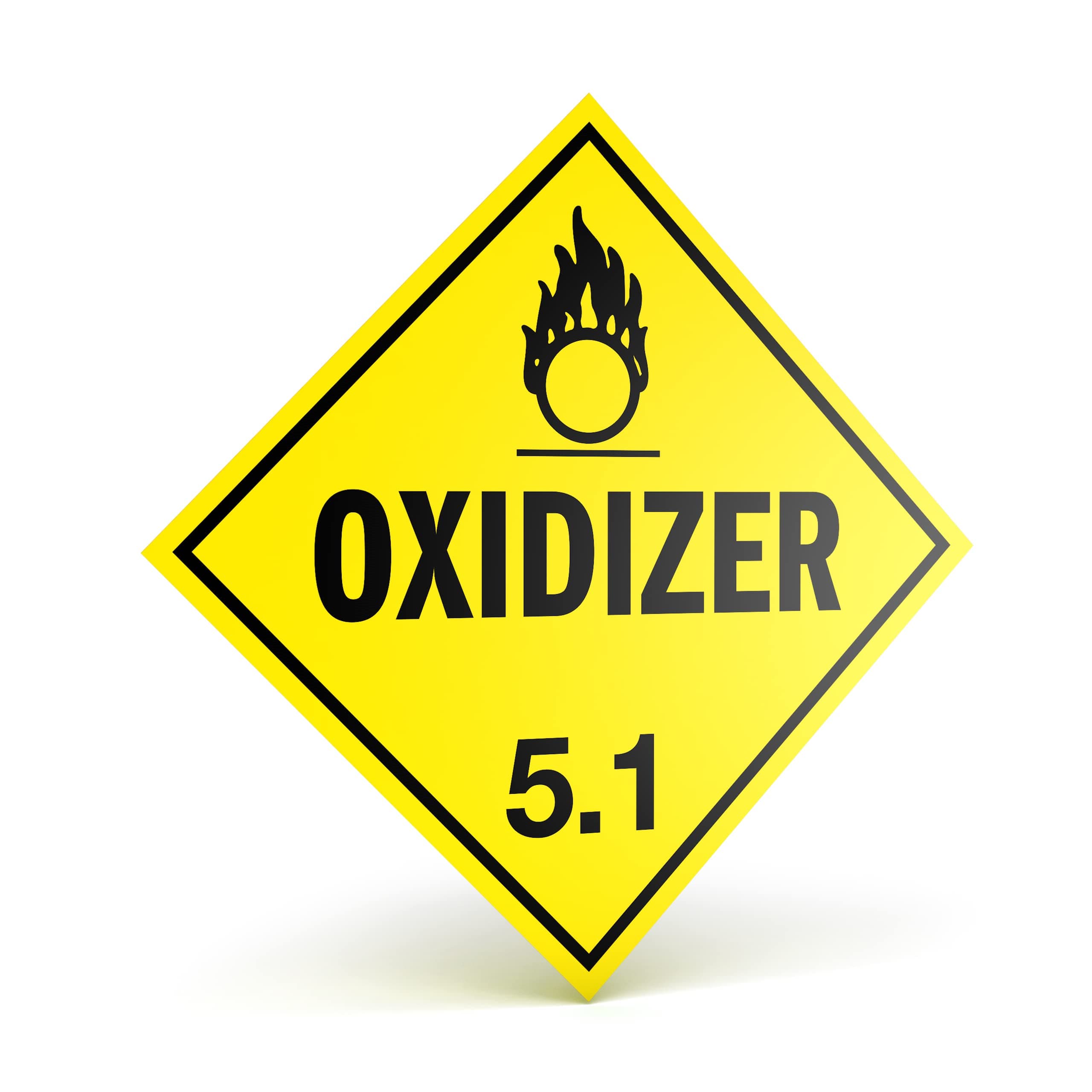 KENCO D.O.T. Labels - Hazard Class 5 DOT Oxidizer 5.1 Hazmat Labels 4" X 4" Square Stickers - 500 Adhesive Labels Per Roll, Made in The USA (1)