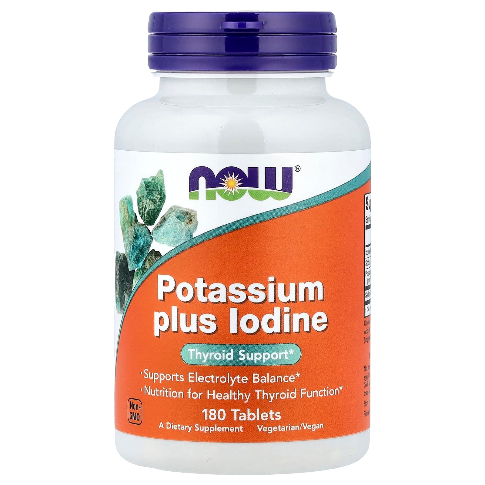 NOW Potassium Plus Iodine - 180 Tablets