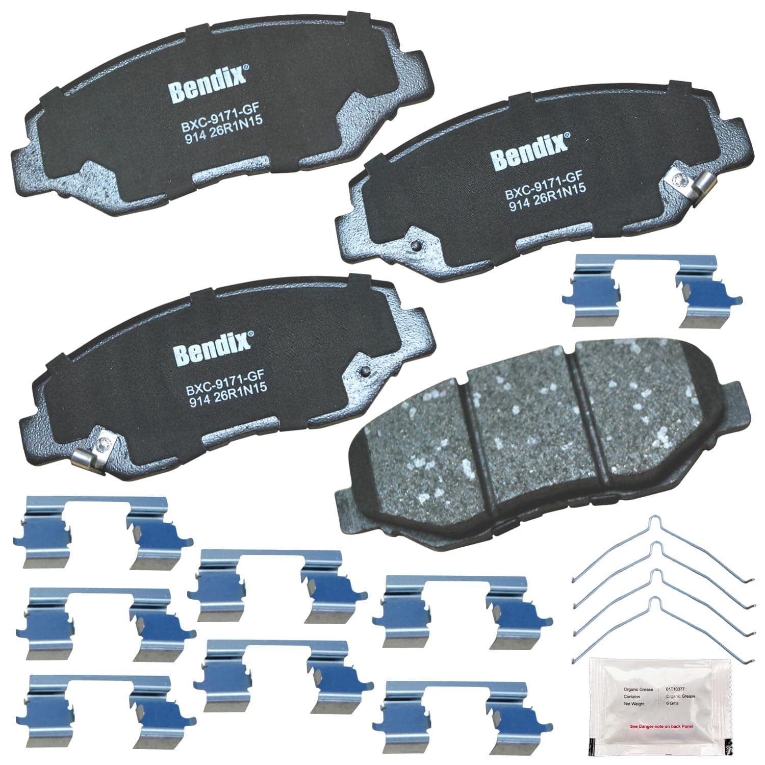 Bendix Priority1 CFC914 Ceramic Front Brake Pads for Acura ILX 2015-2013, Honda Accord 2017-2003, Civic 2021-2012, CR-V 2006-2002, CR-V 2016-2012, CR-Z 2016, Element 2011-2003, Fit 2014-2013