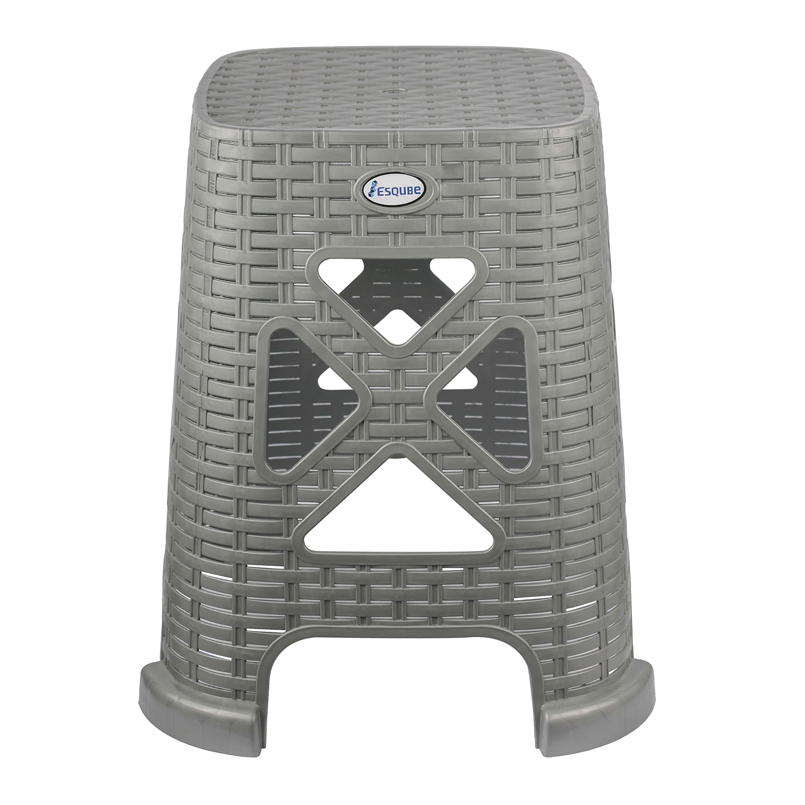 ESQUBE® Plastic High Stool Square for Indoors and Outdoors Grey Color