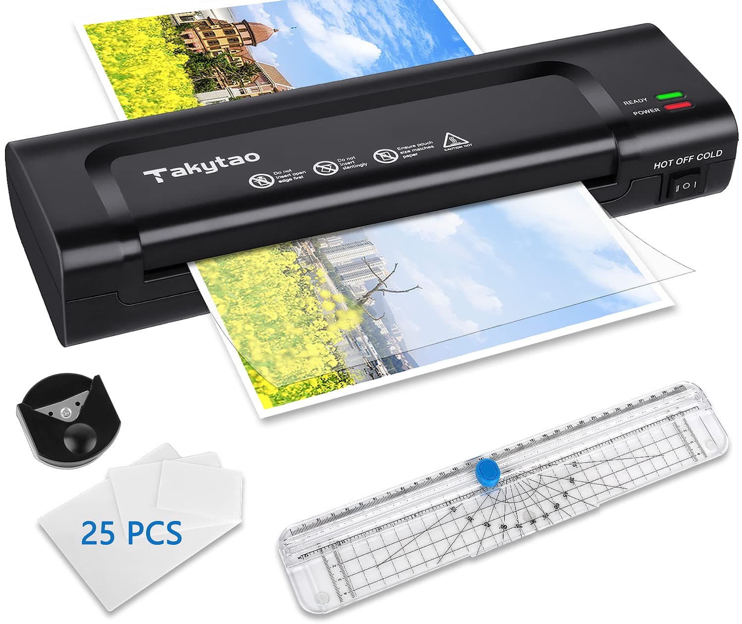Laminator Machine, 9" Inch Portable Thermal Personal Laminating Machine with Laminating Sheets 25 pcs for A4/A5/A6/A7, 2-Min Faster Preheat Hot & Cold Lamination Machine Office Laminate Machine